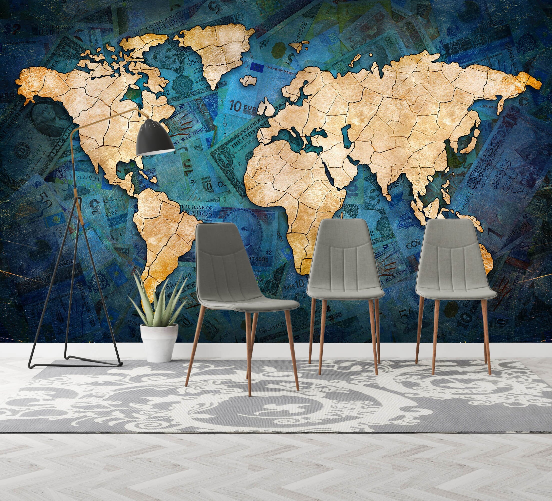 3D Irregular Pattern 2049 World Map Wall Murals Wallpaper AJ Wallpaper 2