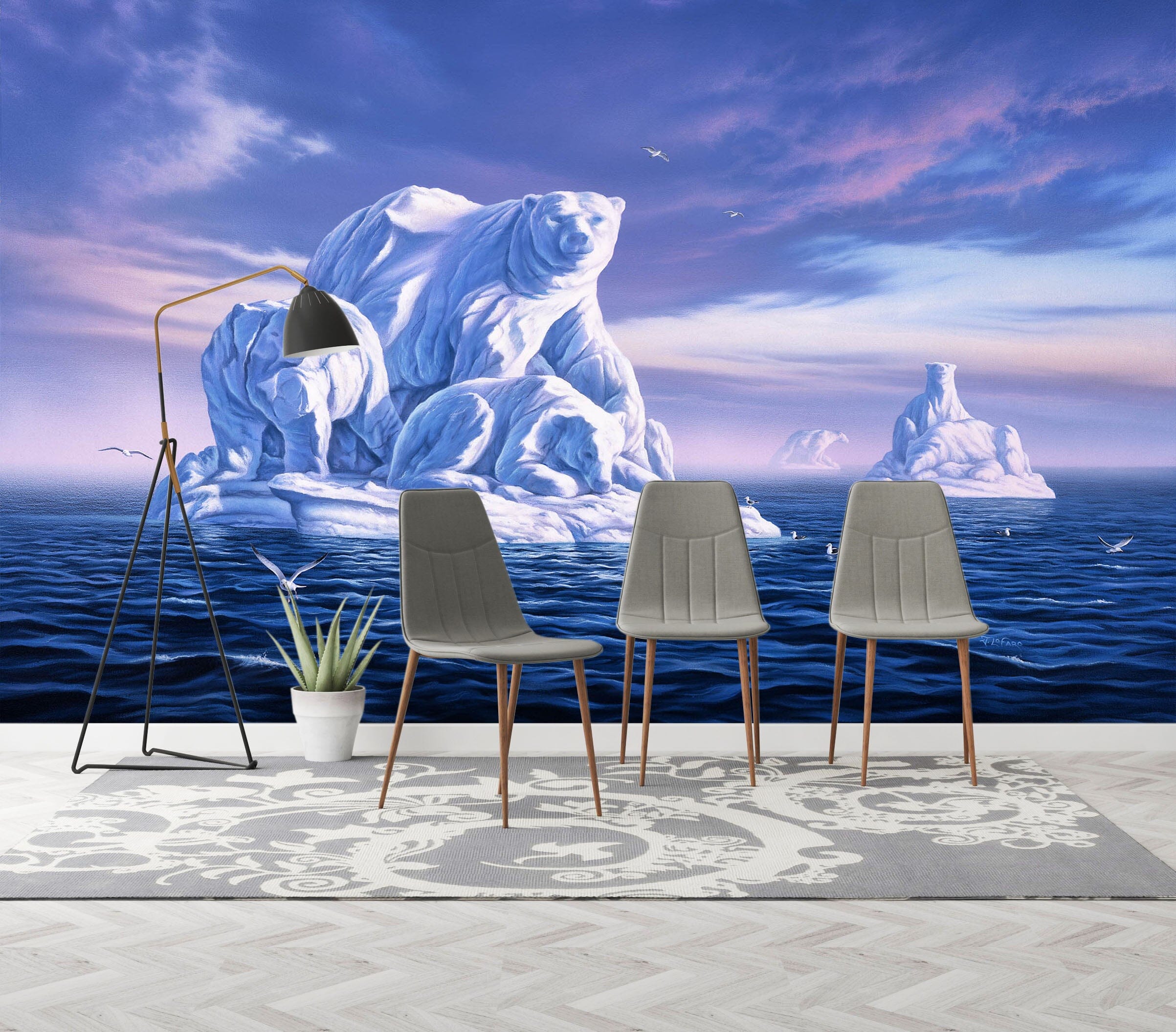 3D Ice Beargs 110 Jerry LoFaro Wall Mural Wall Murals Wallpaper AJ Wallpaper 2