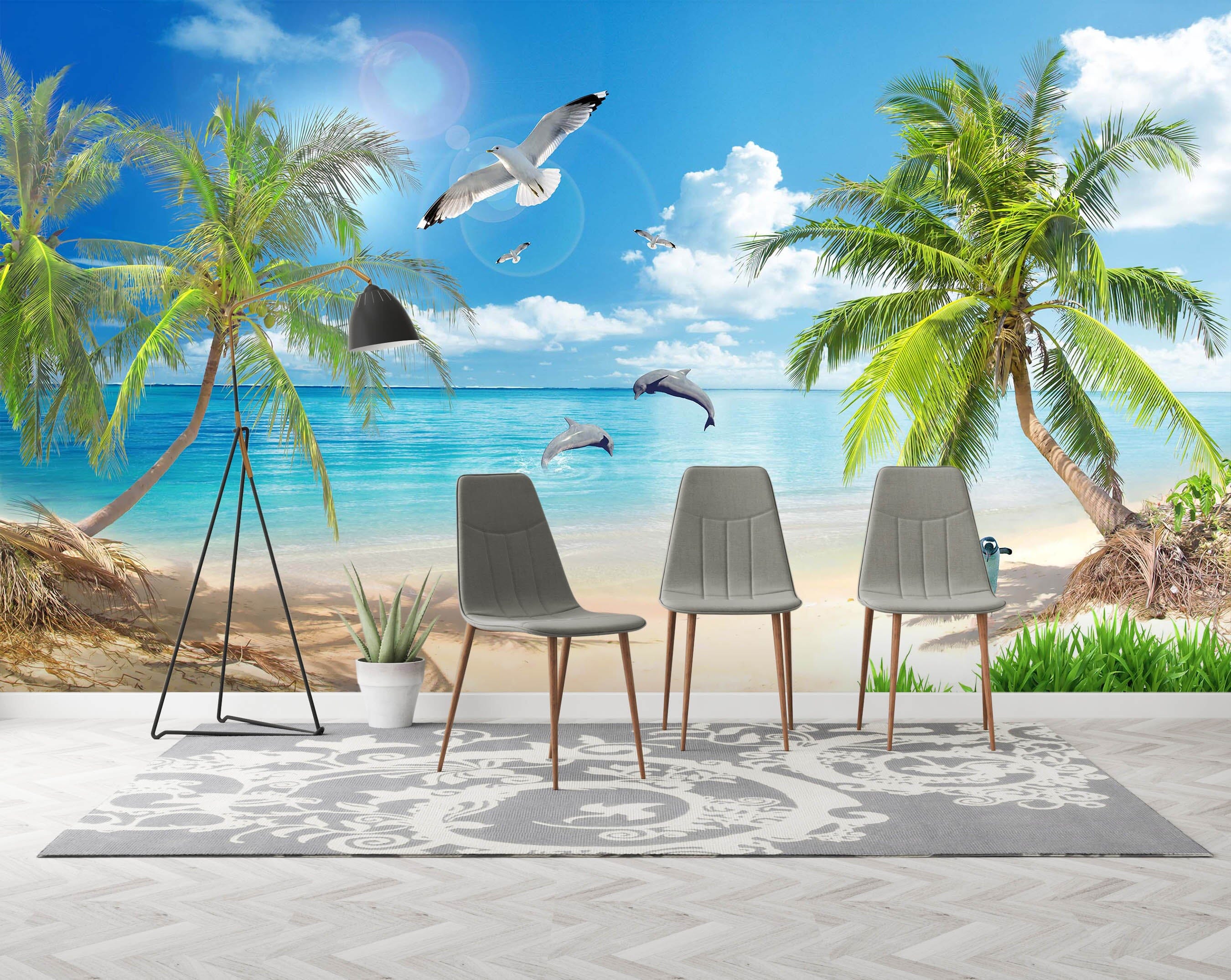 3D Coconut Palm Tree 1449 Wall Murals Wallpaper AJ Wallpaper 2
