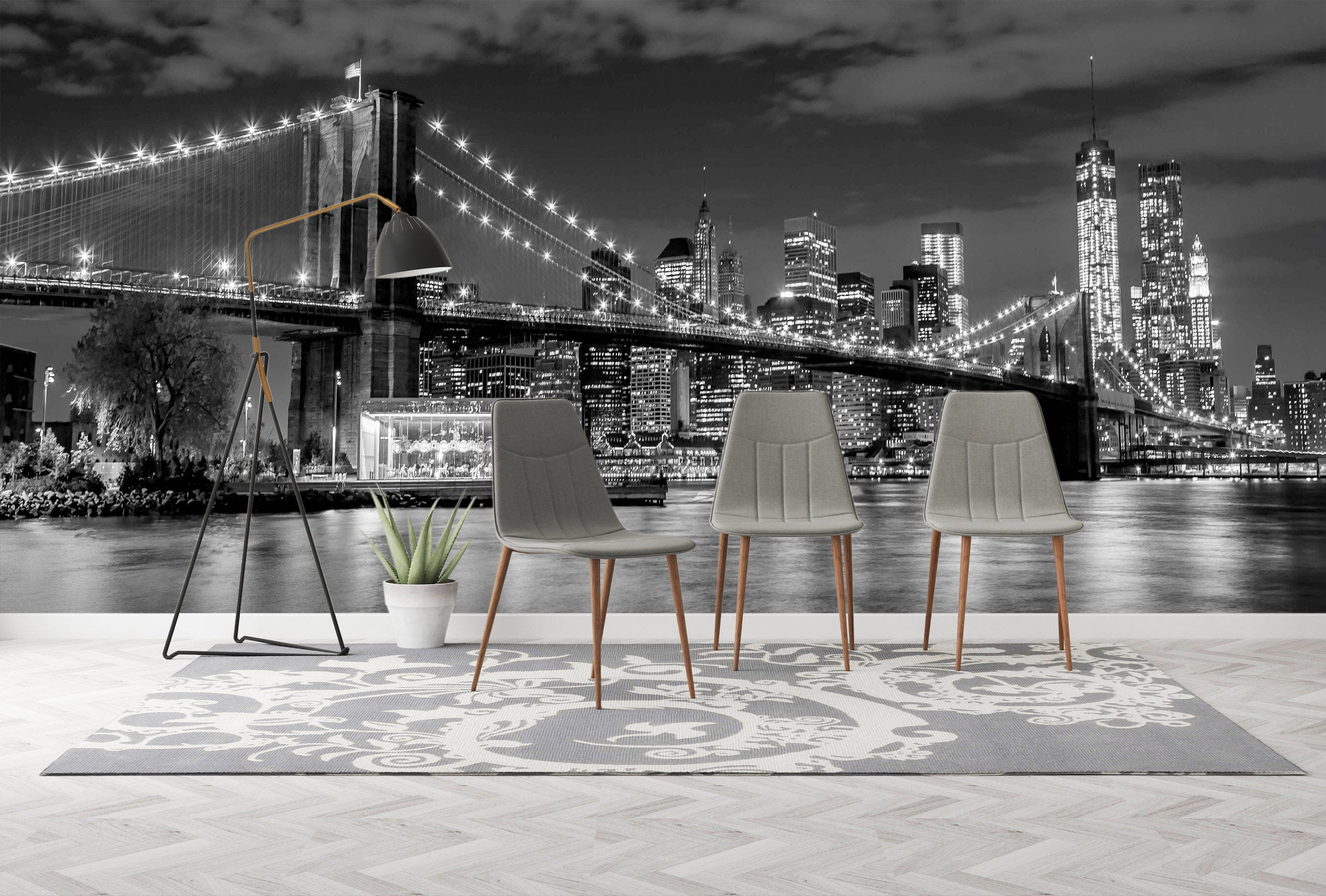 3D New York Bridge 1452 Wall Murals Wallpaper AJ Wallpaper 2