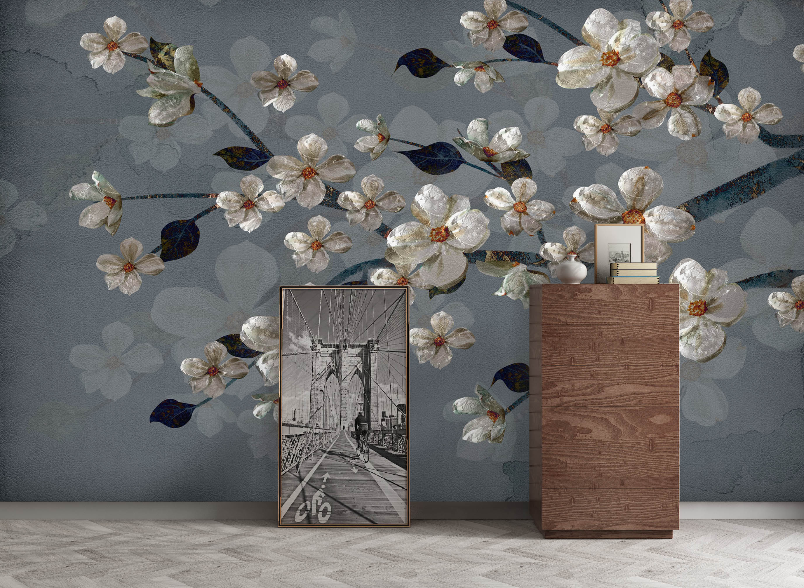 3D Hand Drawn Flowers 1067 Wall Murals