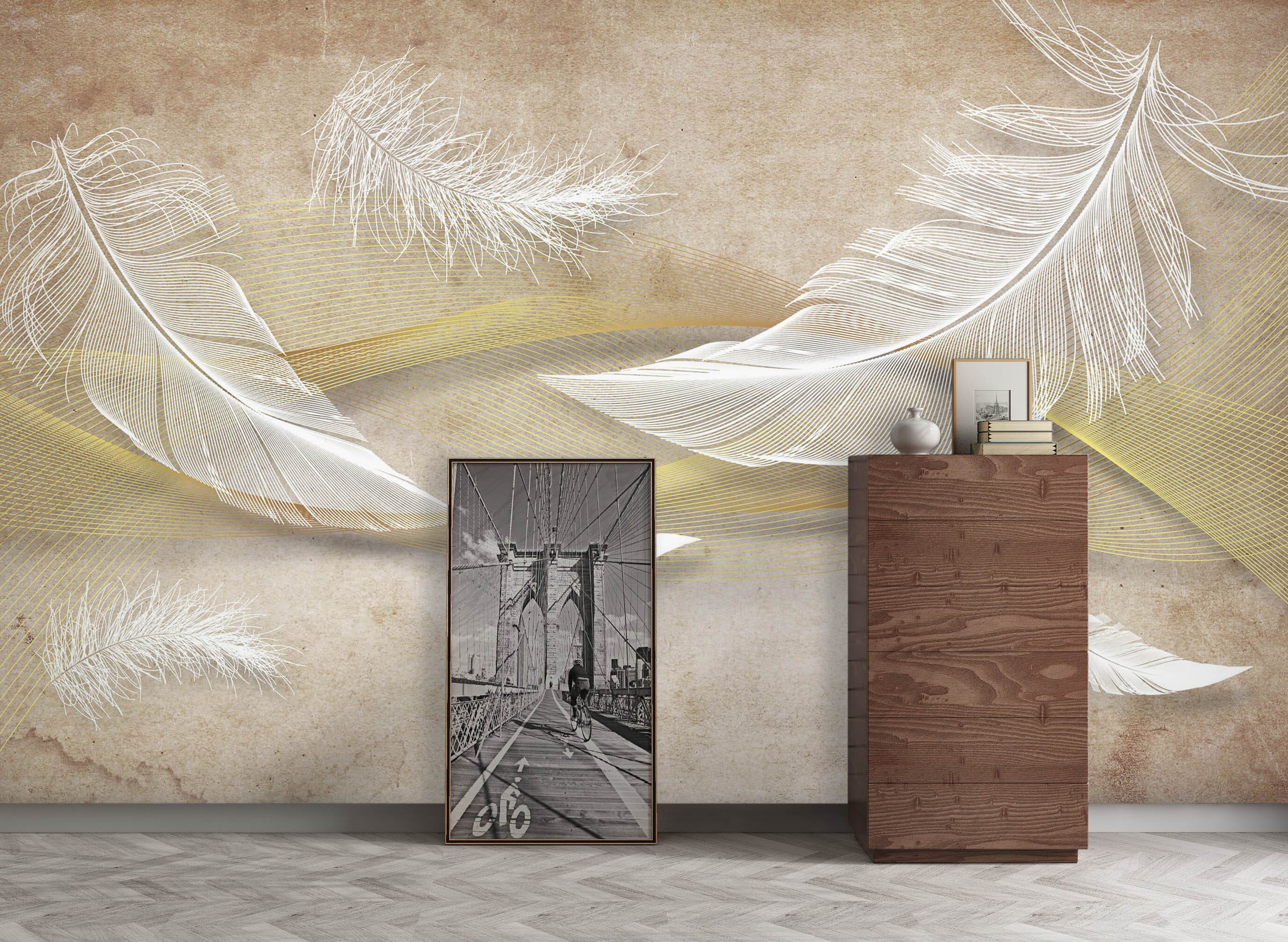 3D White Goose Feather 1054 Wall Murals Wallpaper AJ Wallpaper 2