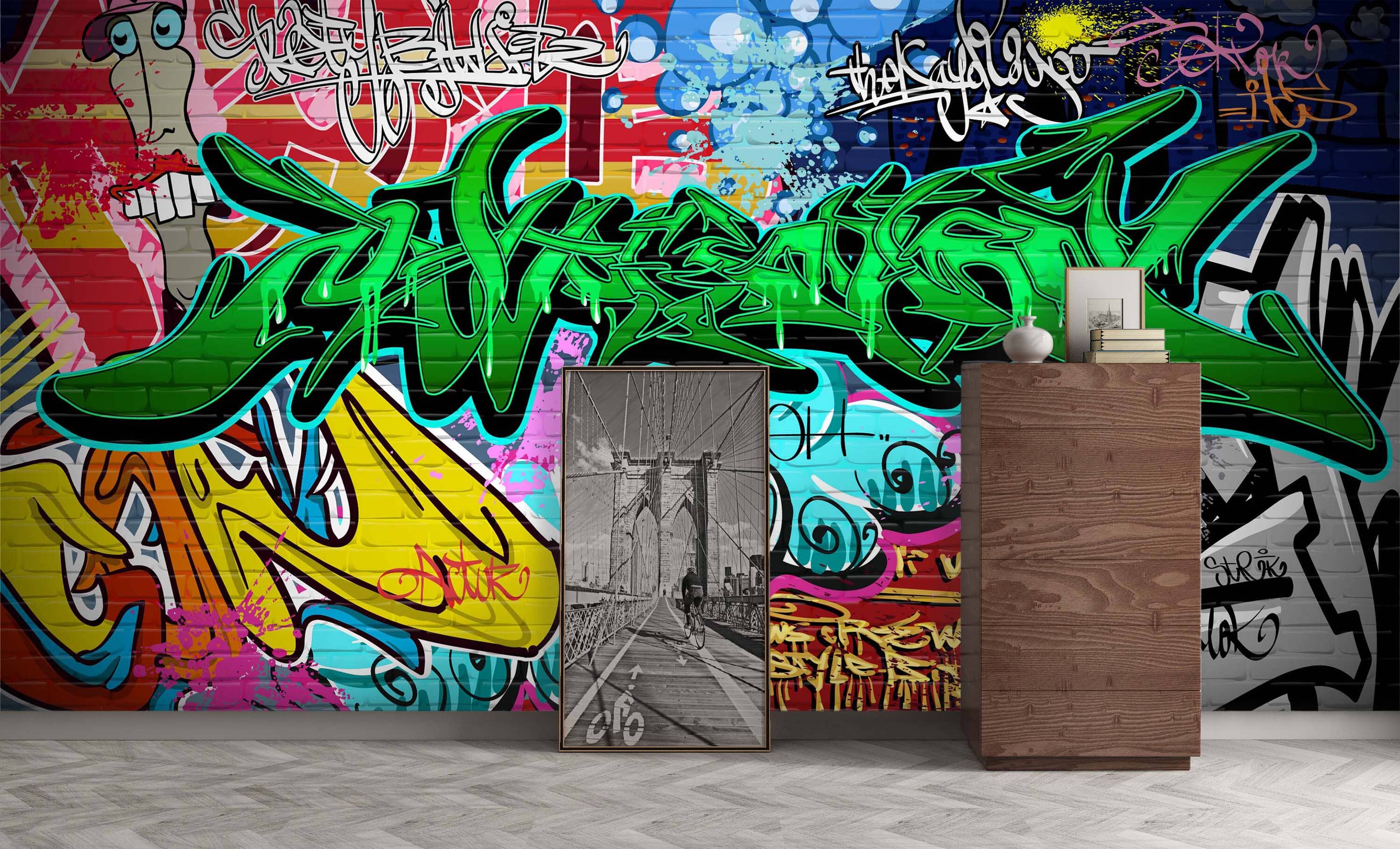 3D Graffiti Wall Painting 043 Wall Murals Wallpaper AJ Wallpaper 2
