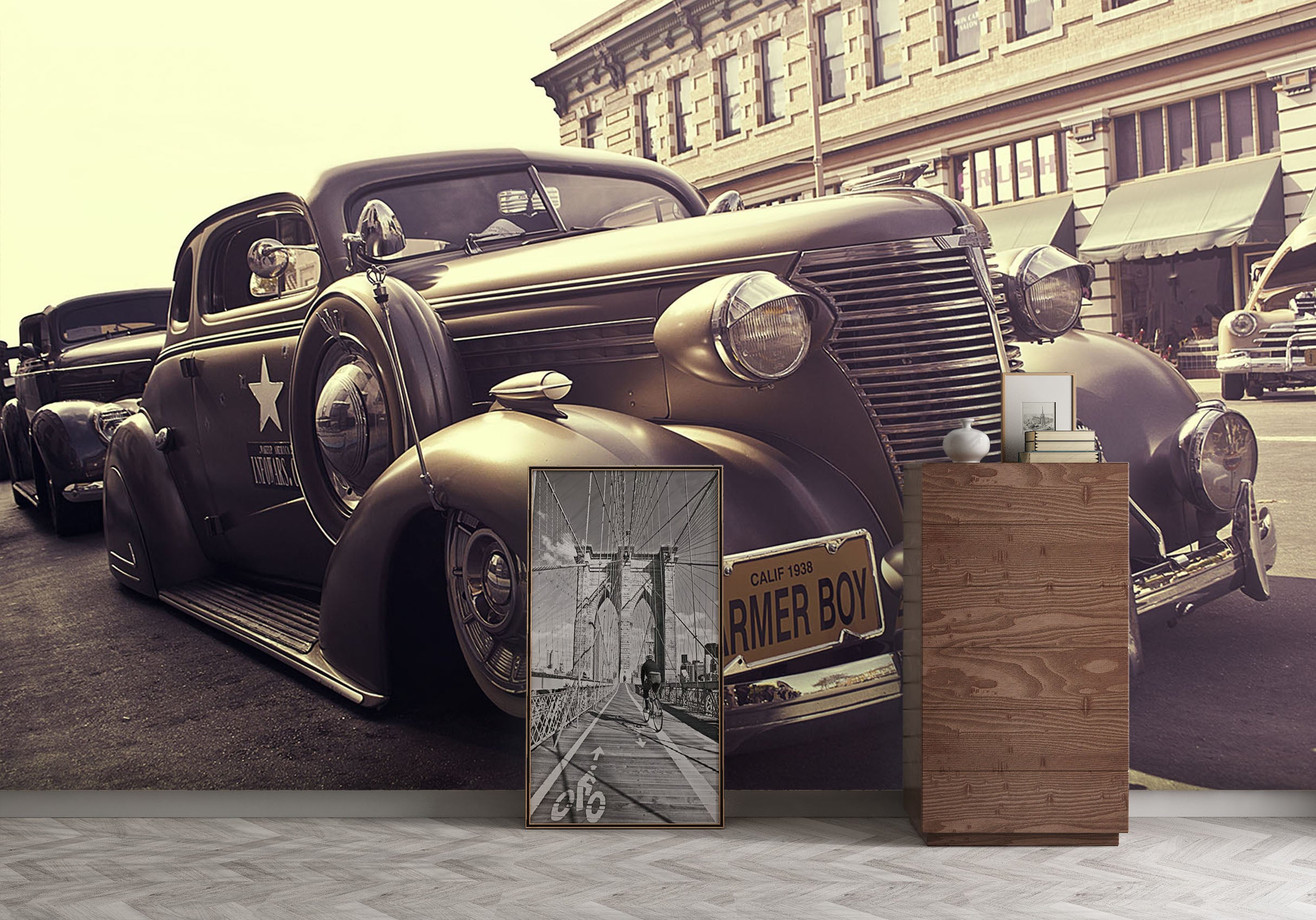 3D Vintage Car 139 Vehicle Wall Murals