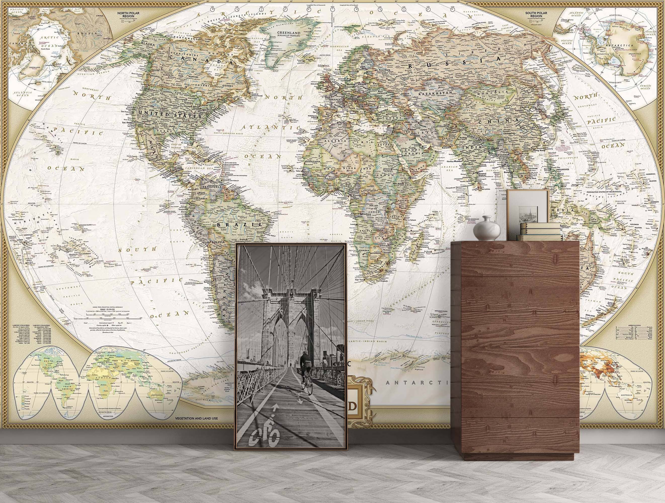 3D Grey World Map 140 Wall Murals Wallpaper AJ Wallpaper 2