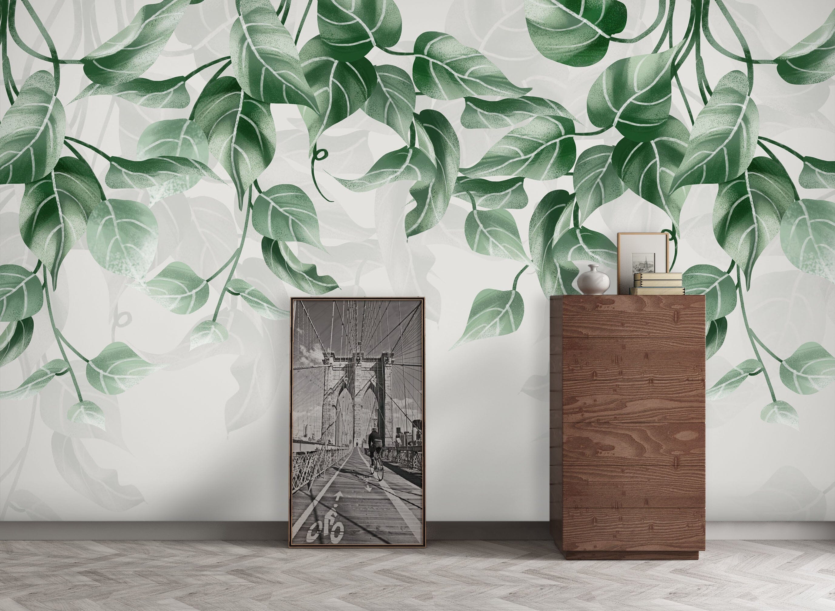 3D Hand Drawn Leaves 1079 Wall Murals Wallpaper AJ Wallpaper 2