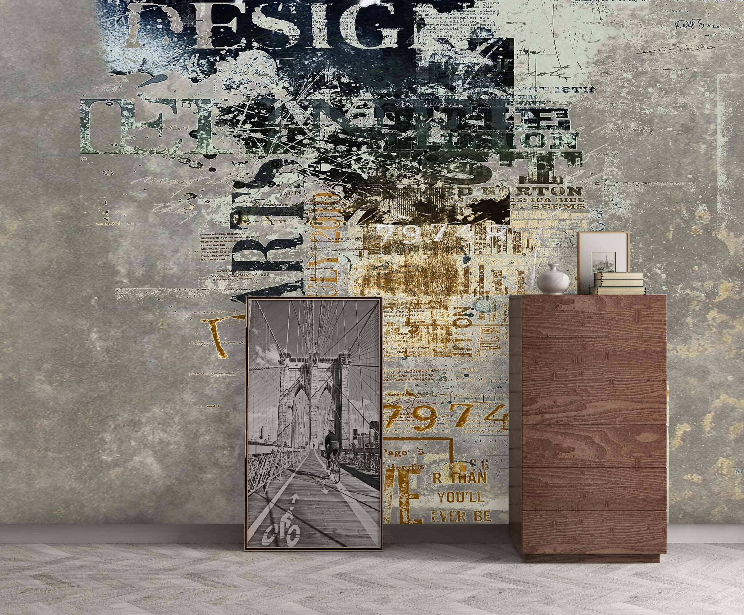 3D Letter Shabby Graffiti 045 Wall Murals Wallpaper AJ Wallpaper 2
