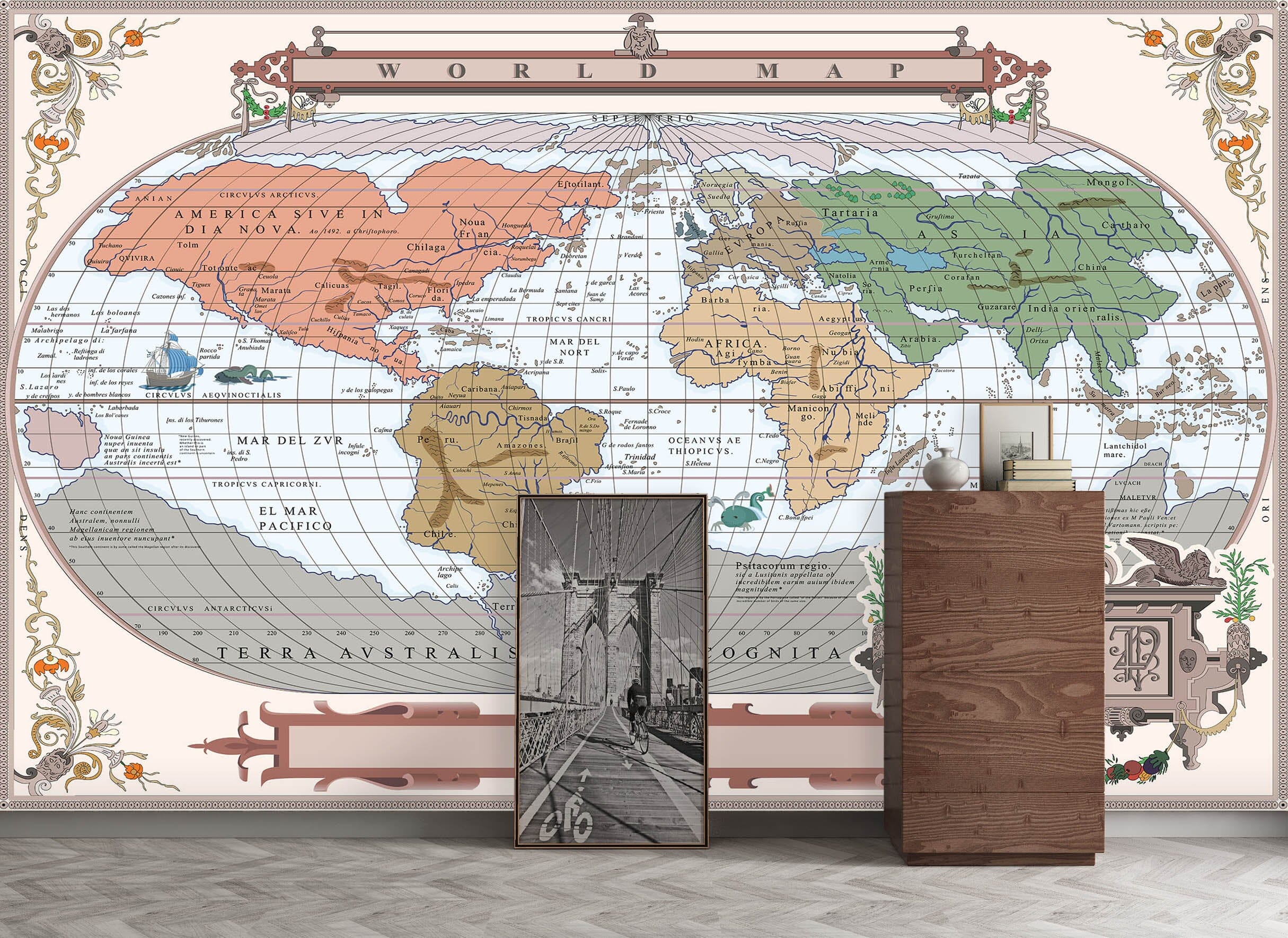 3D Color Pattern 2056 World Map Wall Murals Wallpaper AJ Wallpaper 2