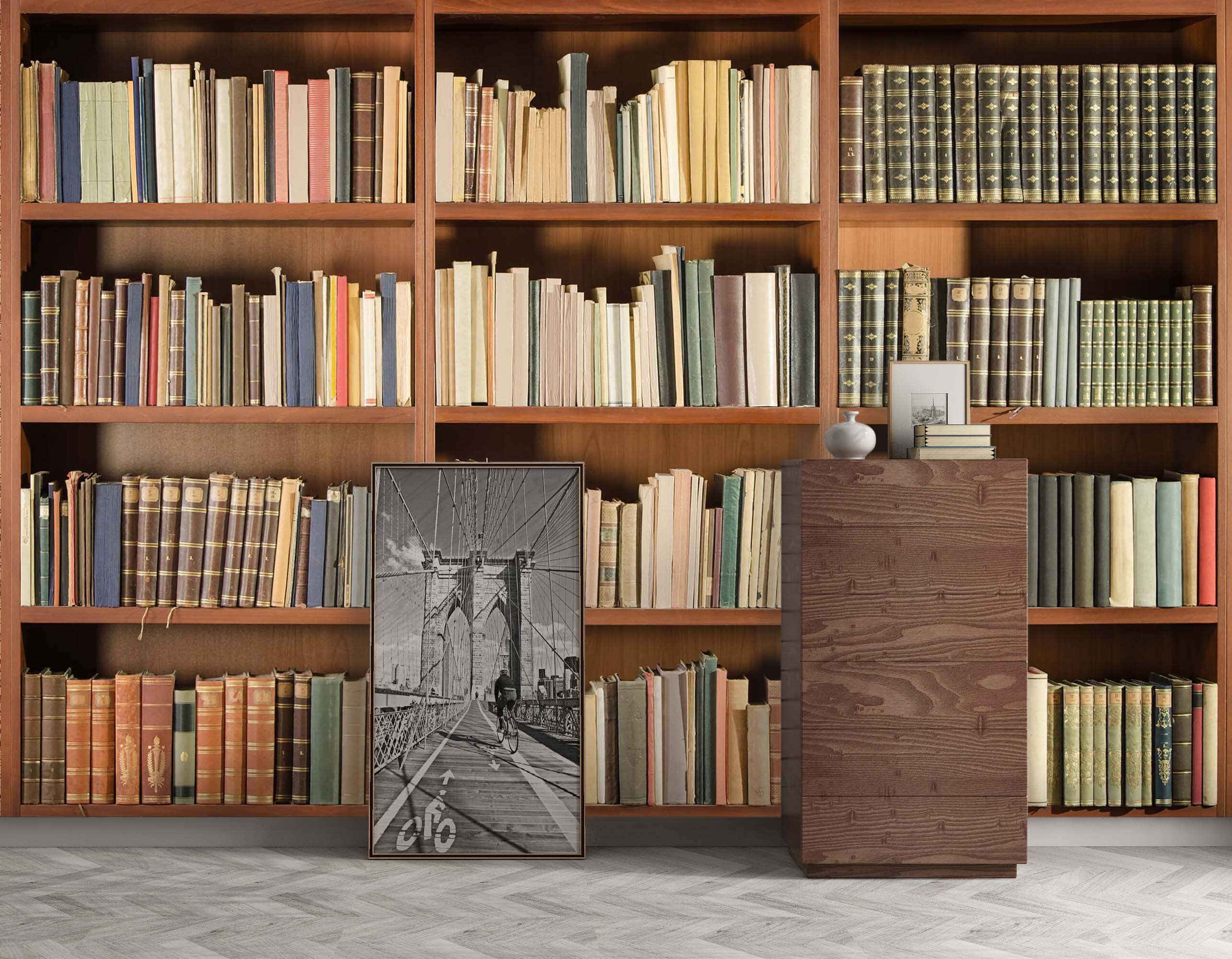 3D Collection Bookshelf 039 Wall Murals Wallpaper AJ Wallpaper 2