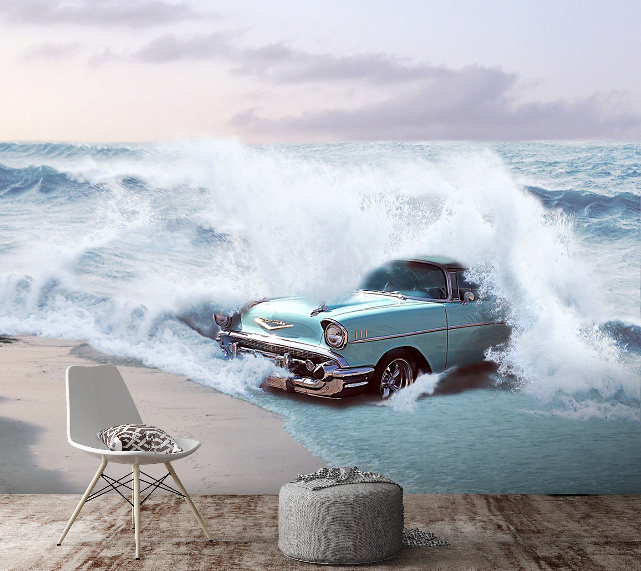 3D Sea Car 933 Vehicle Wall Murals Wallpaper AJ Wallpaper 2