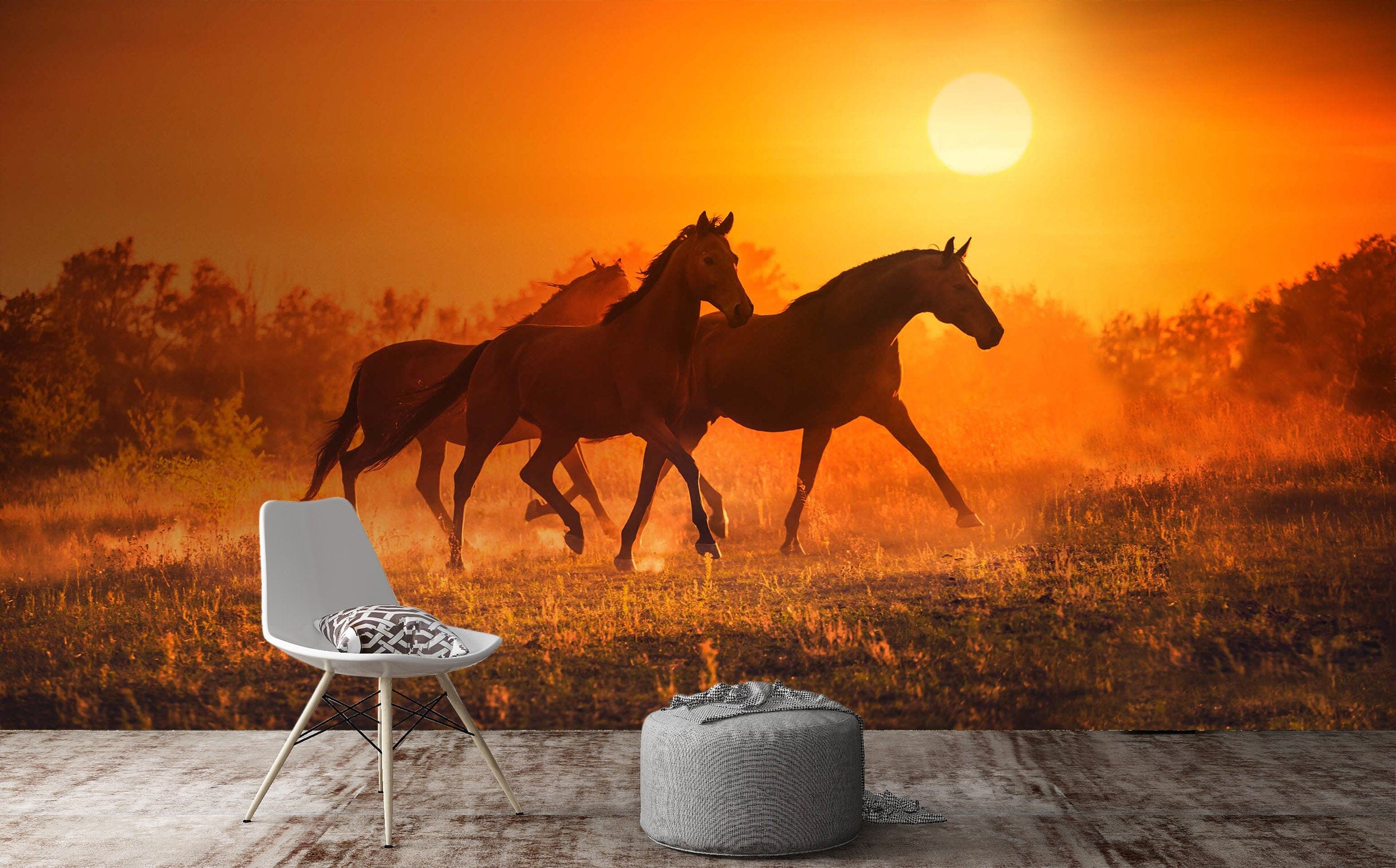3D Sunset Horse 2028 Wall Murals Wallpaper AJ Wallpaper 2