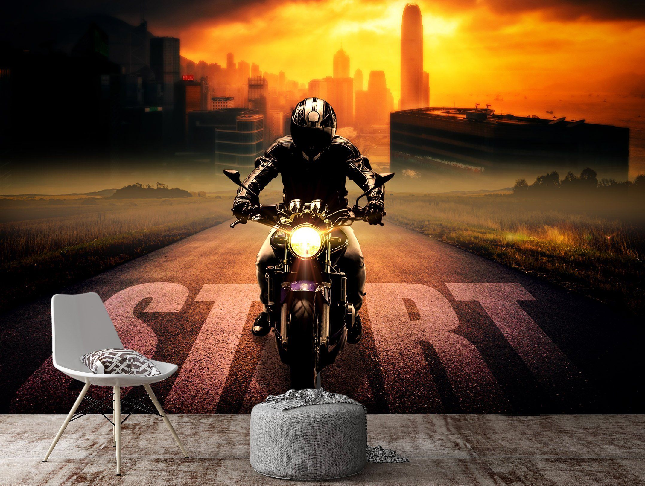 3D Sunshine Bike 925 Vehicle Wall Murals Wallpaper AJ Wallpaper 2