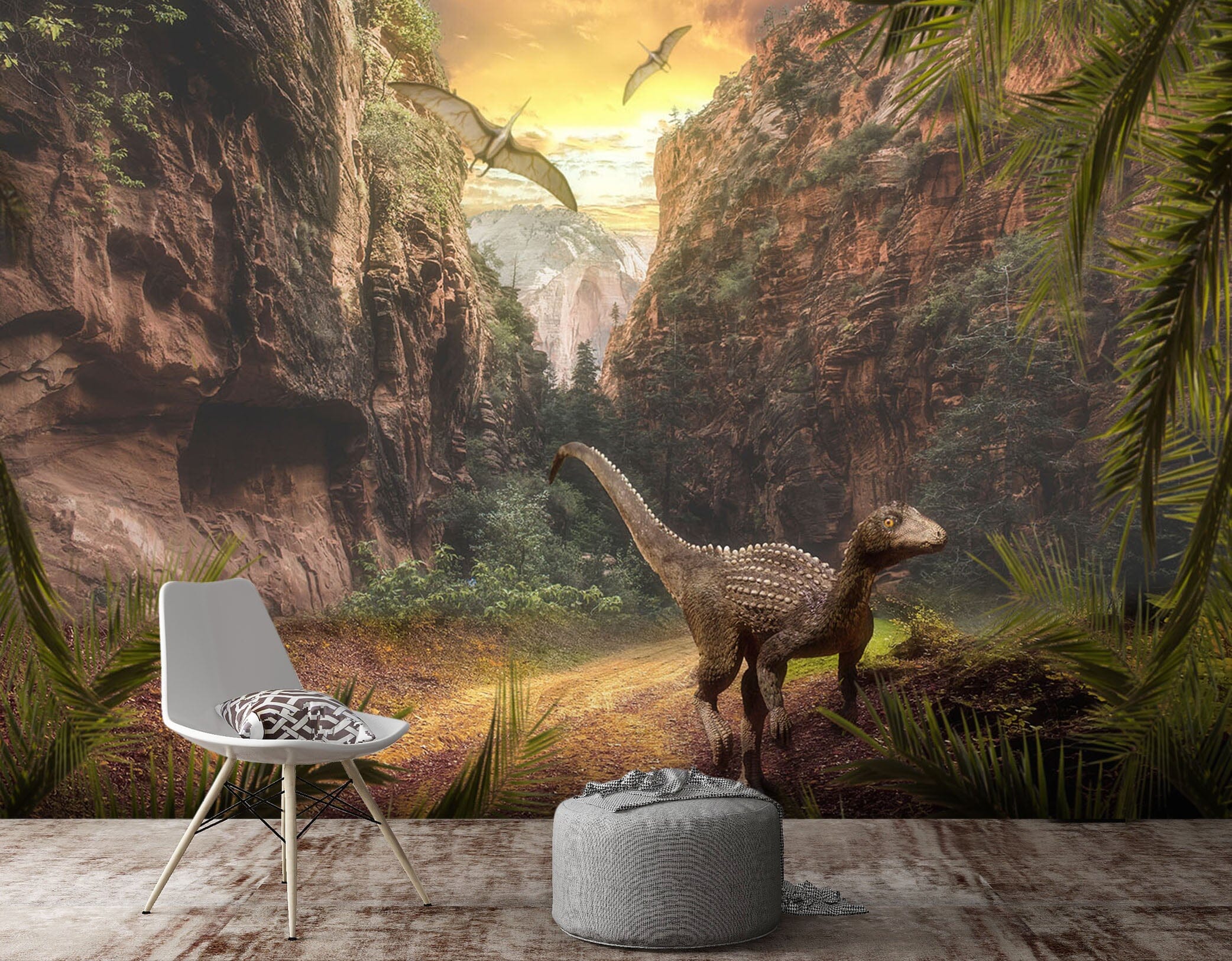 3D Dinosaur Mountain 208 Wall Murals Wallpaper AJ Wallpaper 2