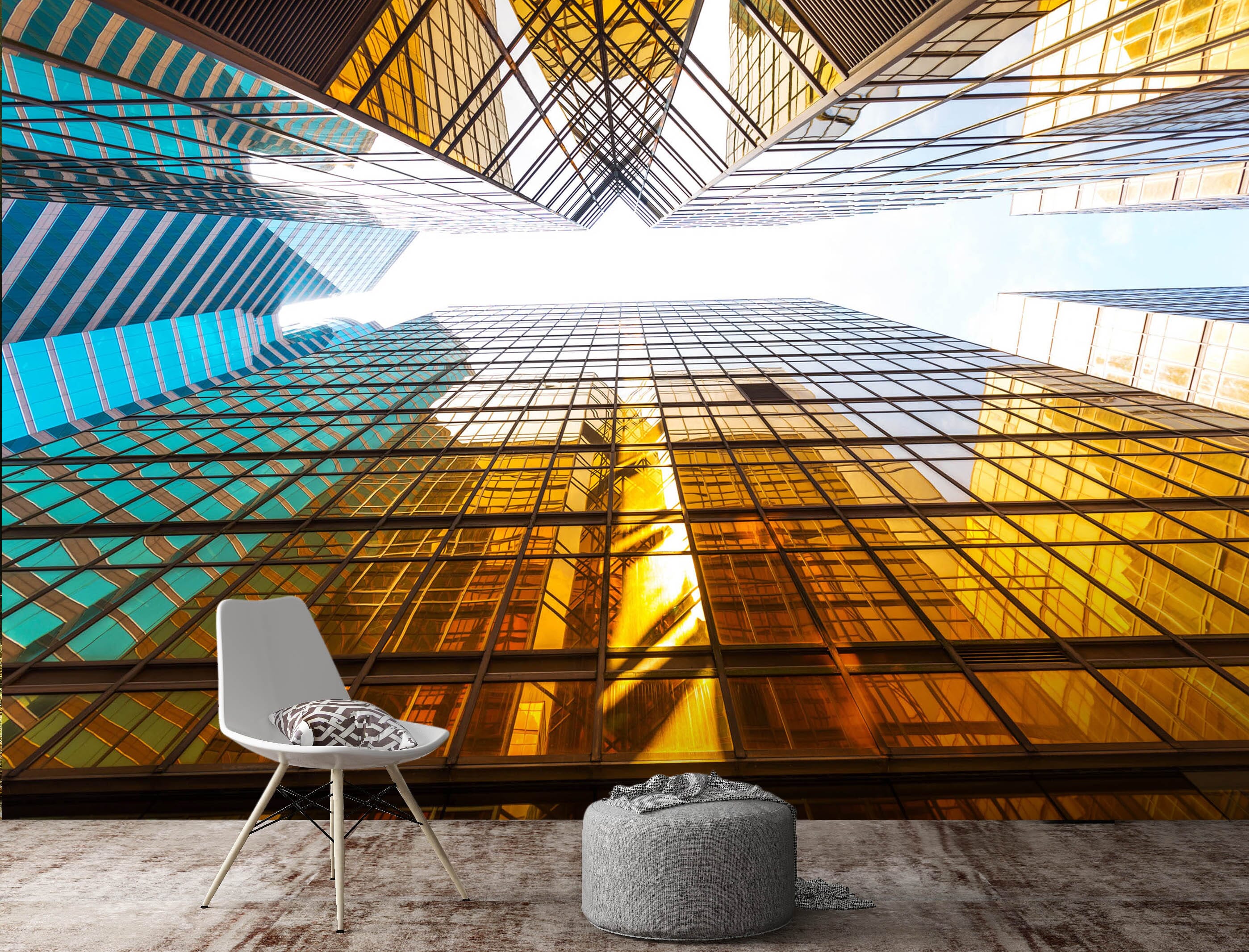 3D Glass Building 1004 Wall Murals Wallpaper AJ Wallpaper 2