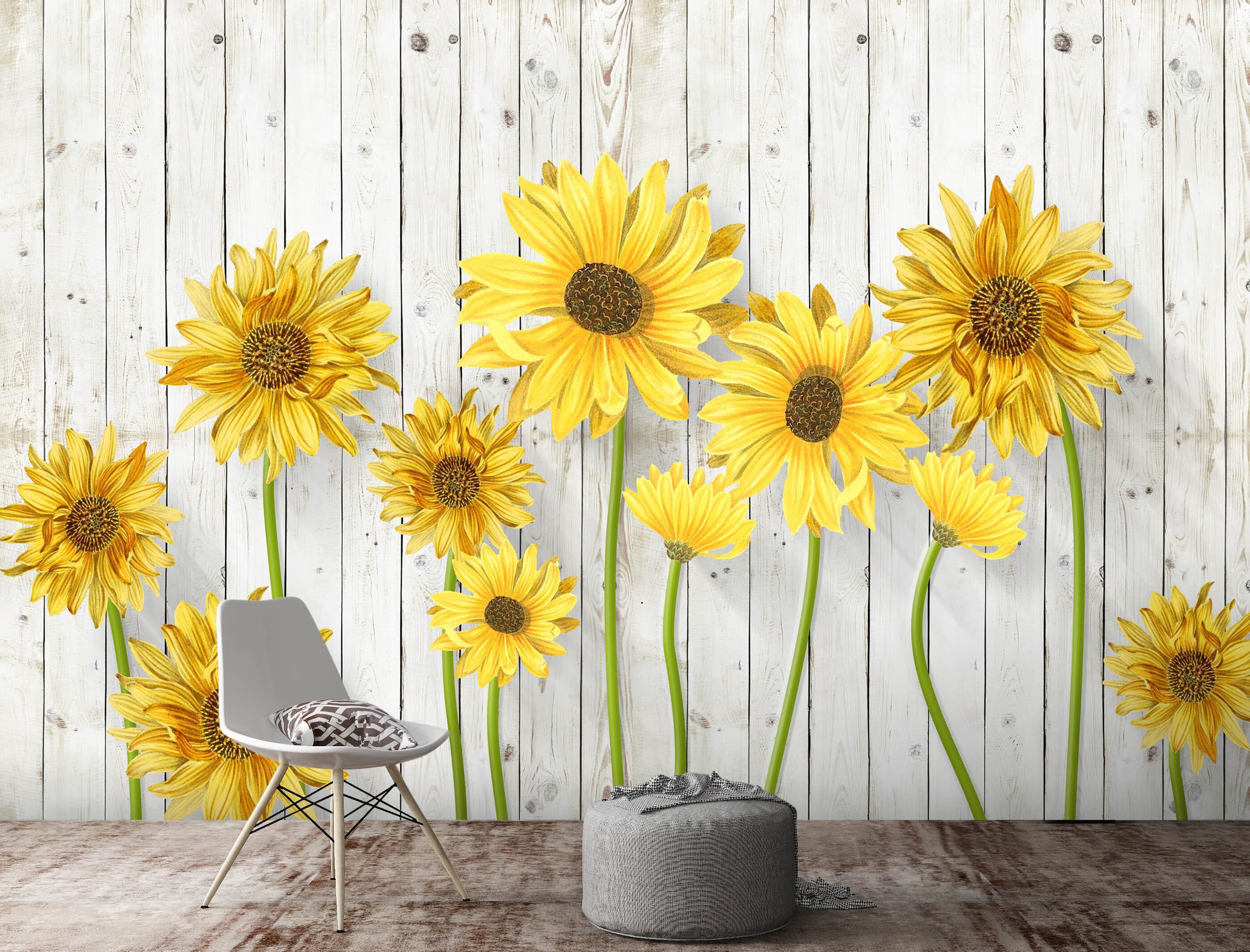 3D Beautiful Sunflower 1036 Wall Murals Wallpaper AJ Wallpaper 2
