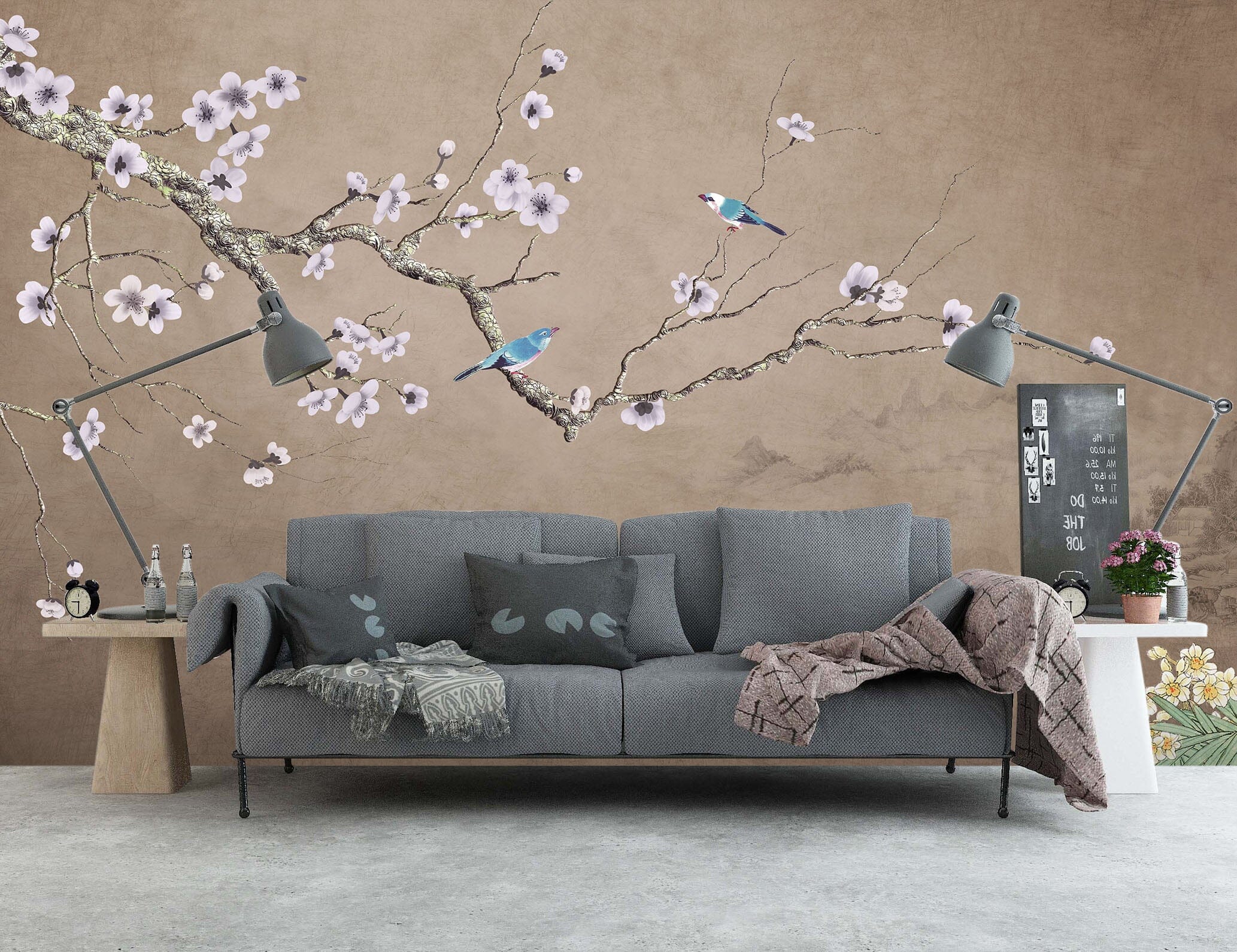 3D Peach Blossom 1436 Wall Murals Wallpaper AJ Wallpaper 2