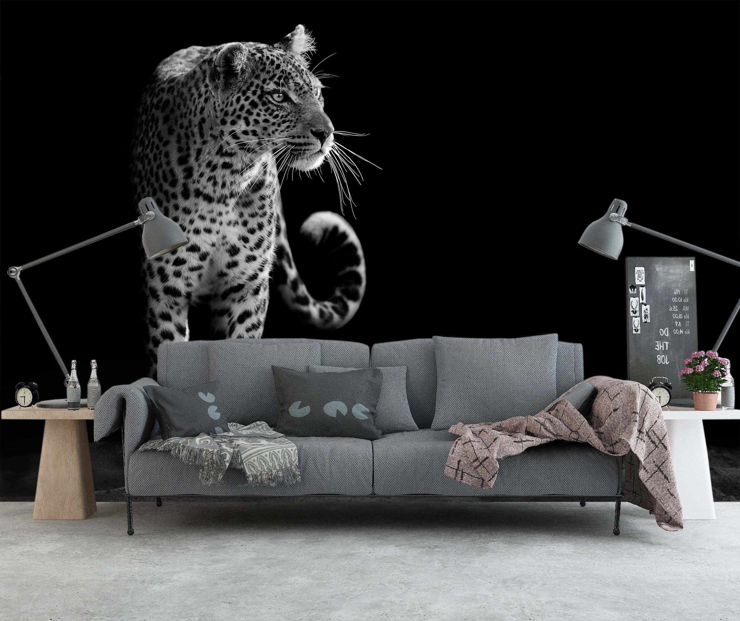 3D Black Leopard 17 Wall Murals Wallpaper AJ Wallpaper 2
