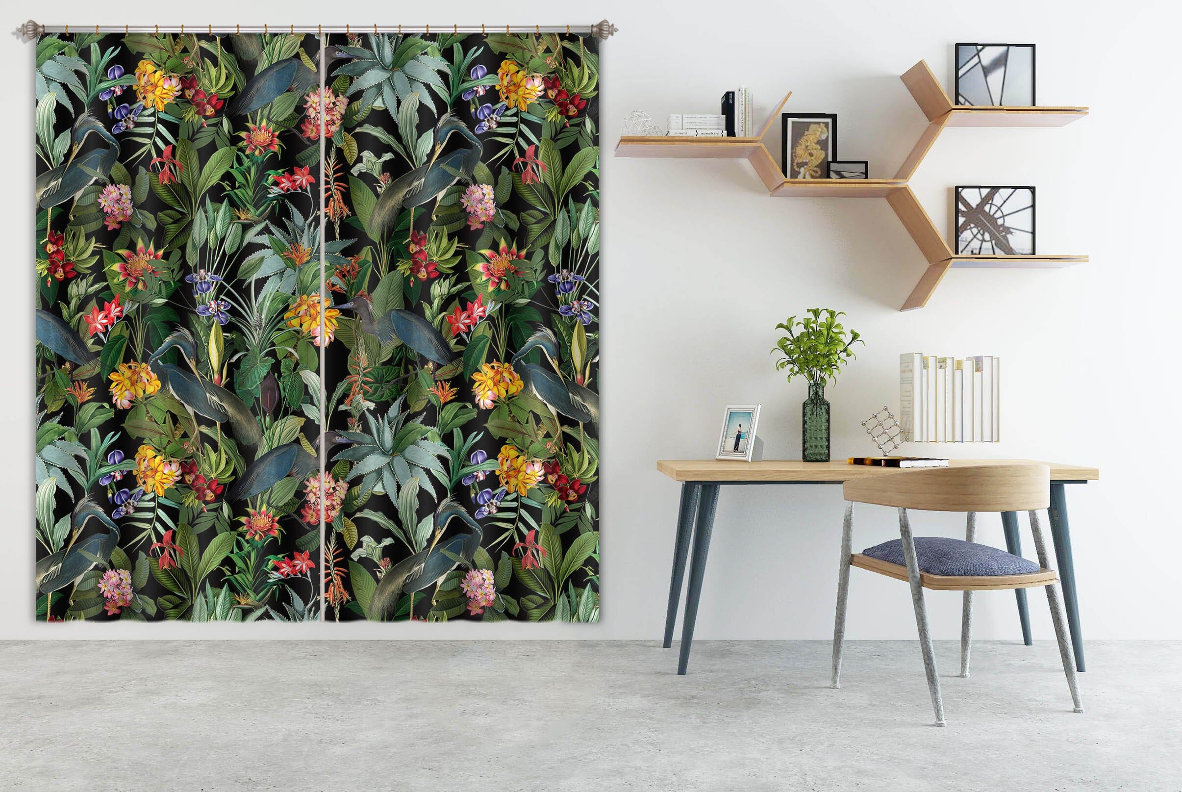 3D Yellow Flowers 102 Uta Naumann Curtain Curtains Drapes Curtains AJ Creativity Home