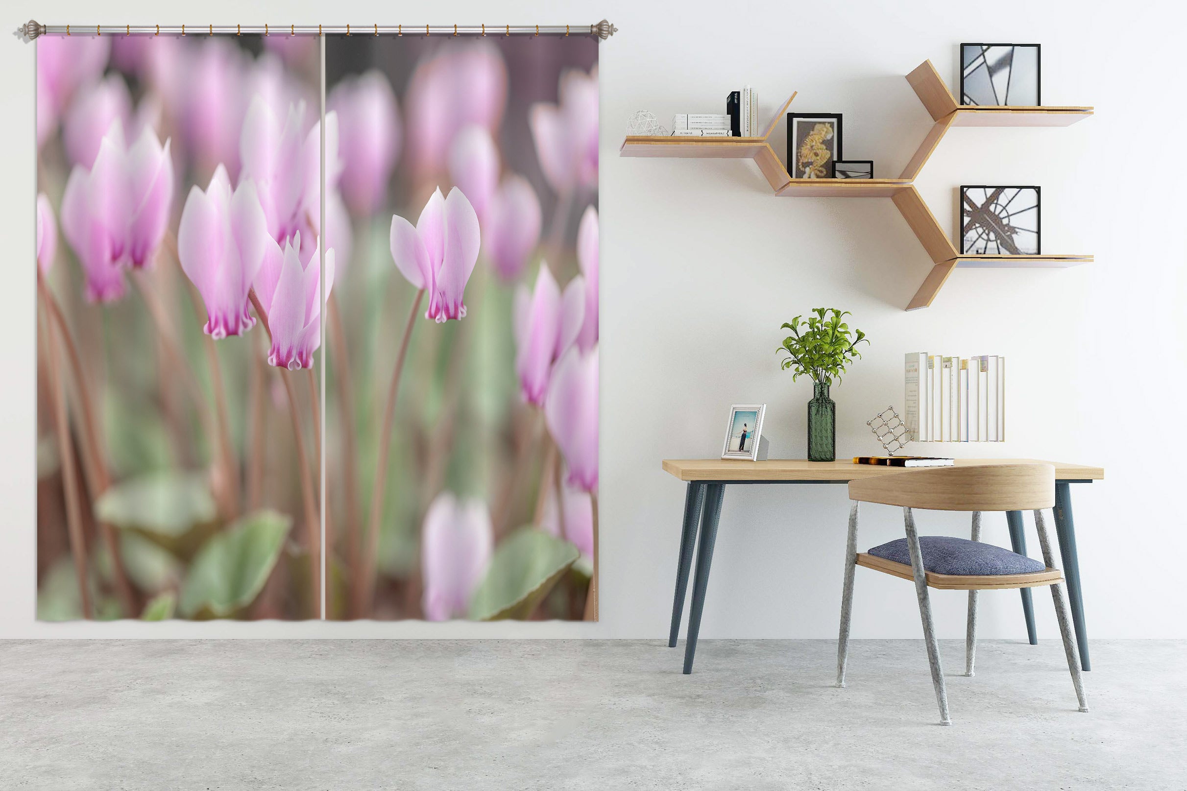 3D Purple Flower 6518 Assaf Frank Curtain Curtains Drapes