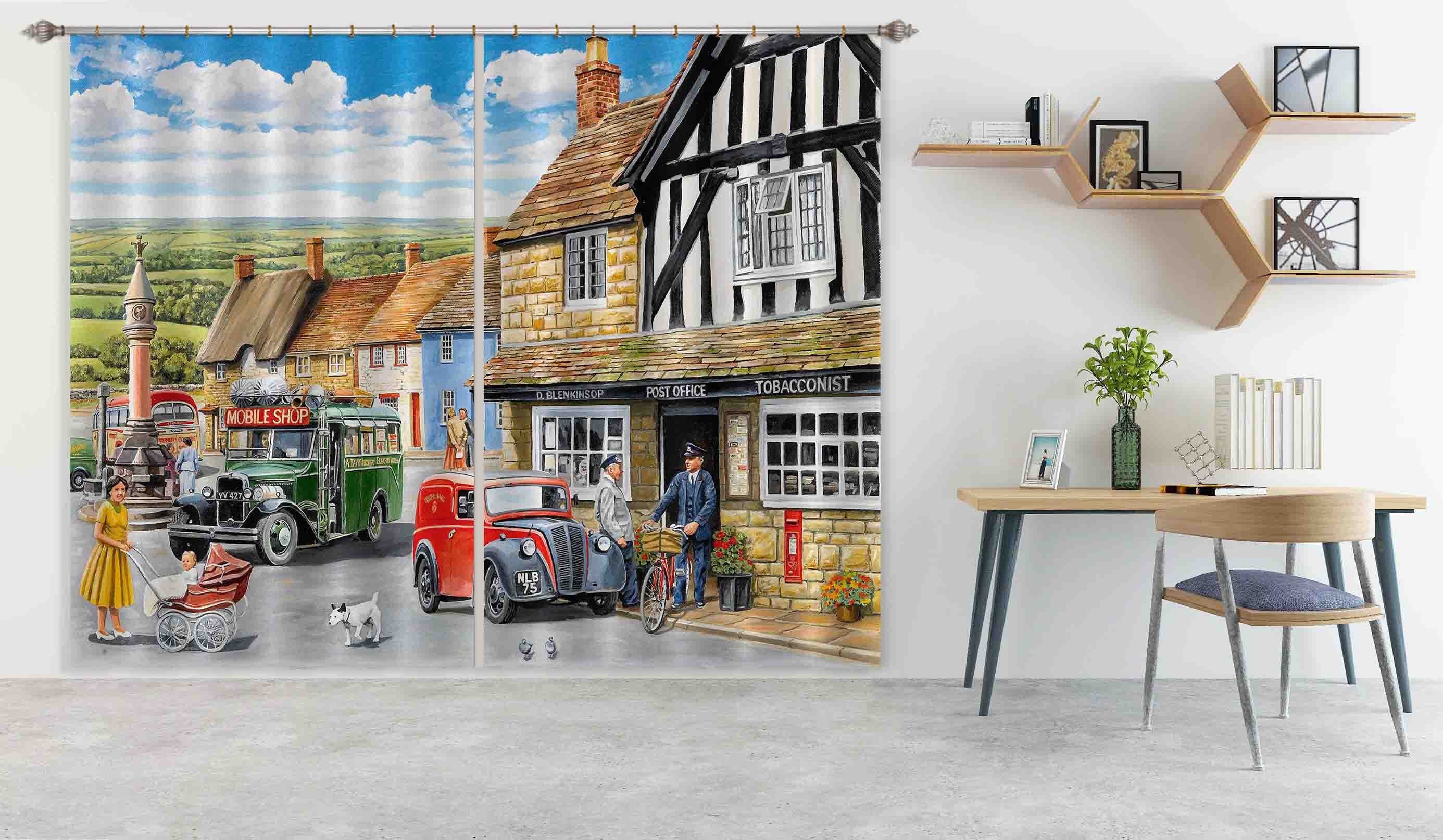 3D The Post Office 105 Trevor Mitchell Curtain Curtains Drapes Curtains AJ Creativity Home