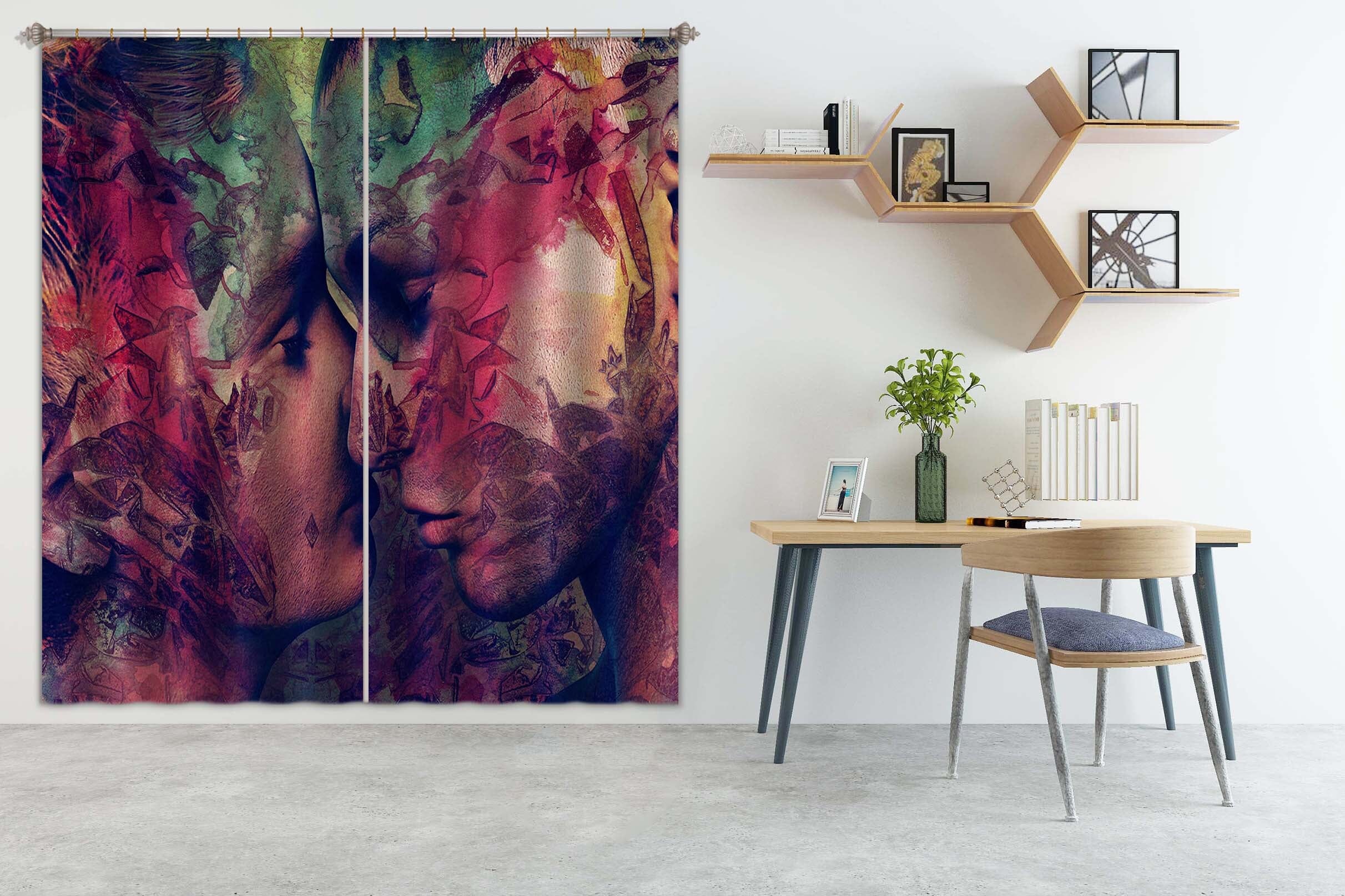 3D Graffiti Love 044 Marco Cavazzana Curtain Curtains Drapes Curtains AJ Creativity Home