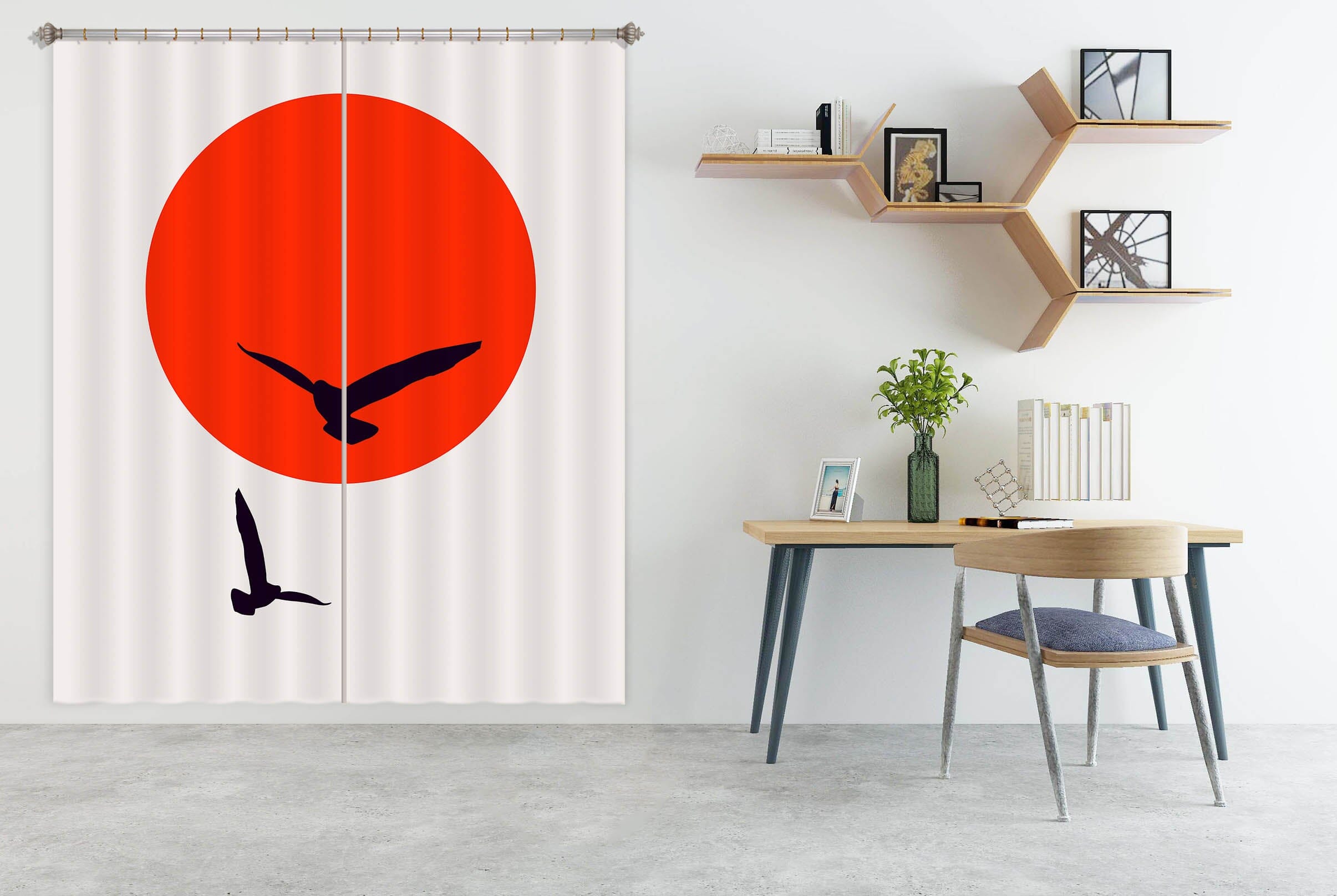 3D Black Eagle 1012 Boris Draschoff Curtain Curtains Drapes Curtains AJ Creativity Home
