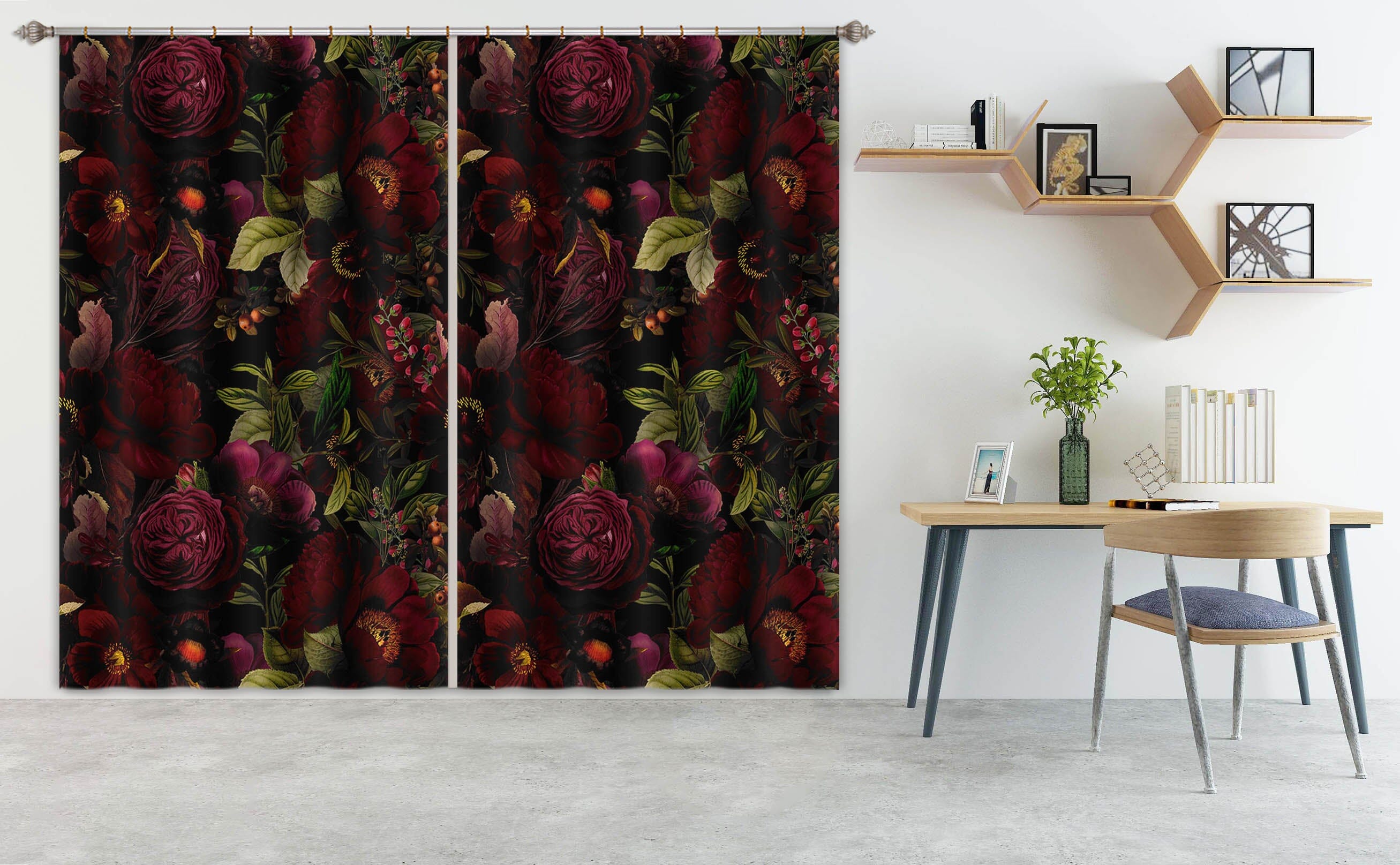 3D Night Woods 186 Uta Naumann Curtain Curtains Drapes Curtains AJ Creativity Home