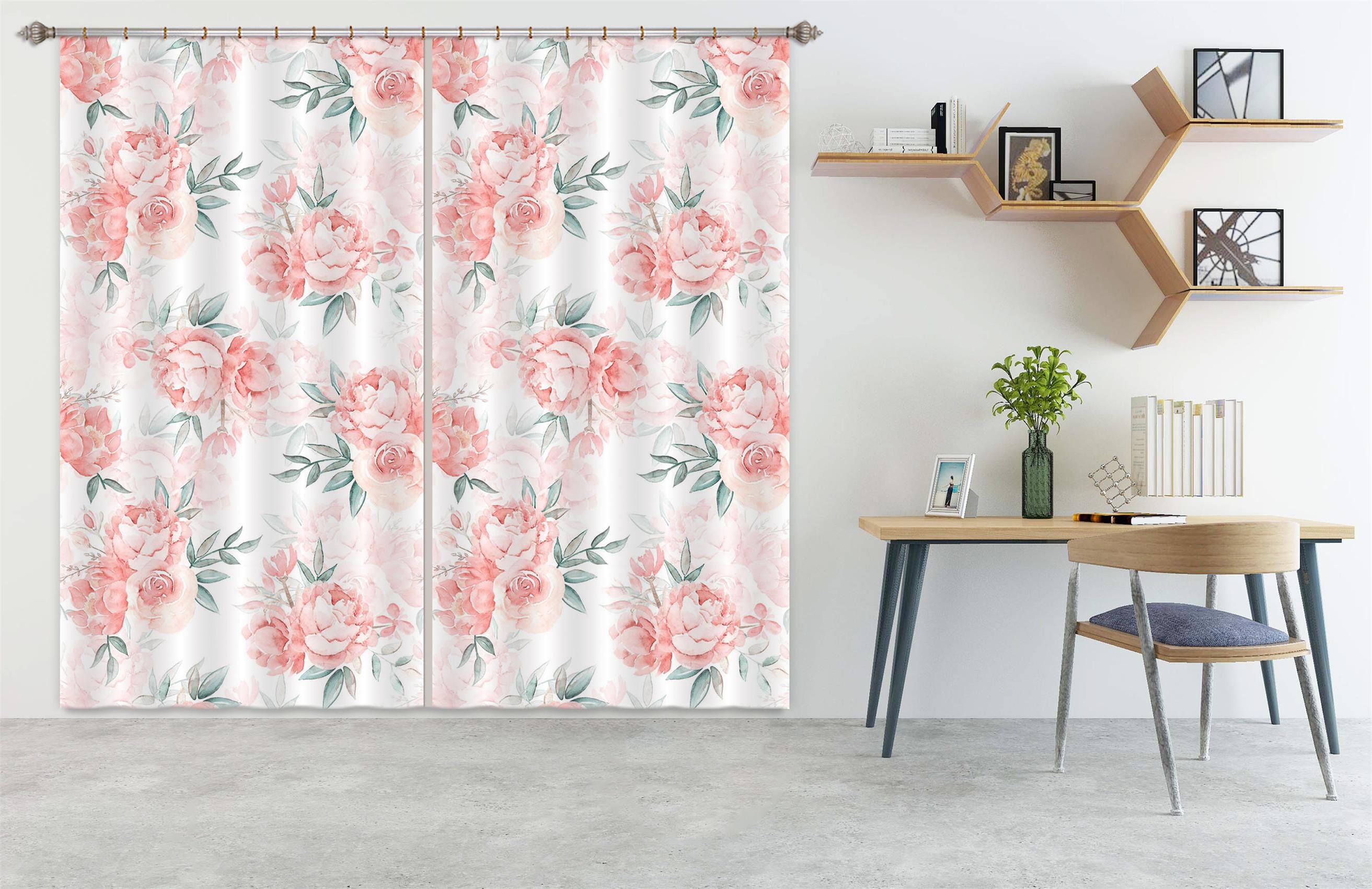 3D Peony Pattern 249 Uta Naumann Curtain Curtains Drapes Curtains AJ Creativity Home