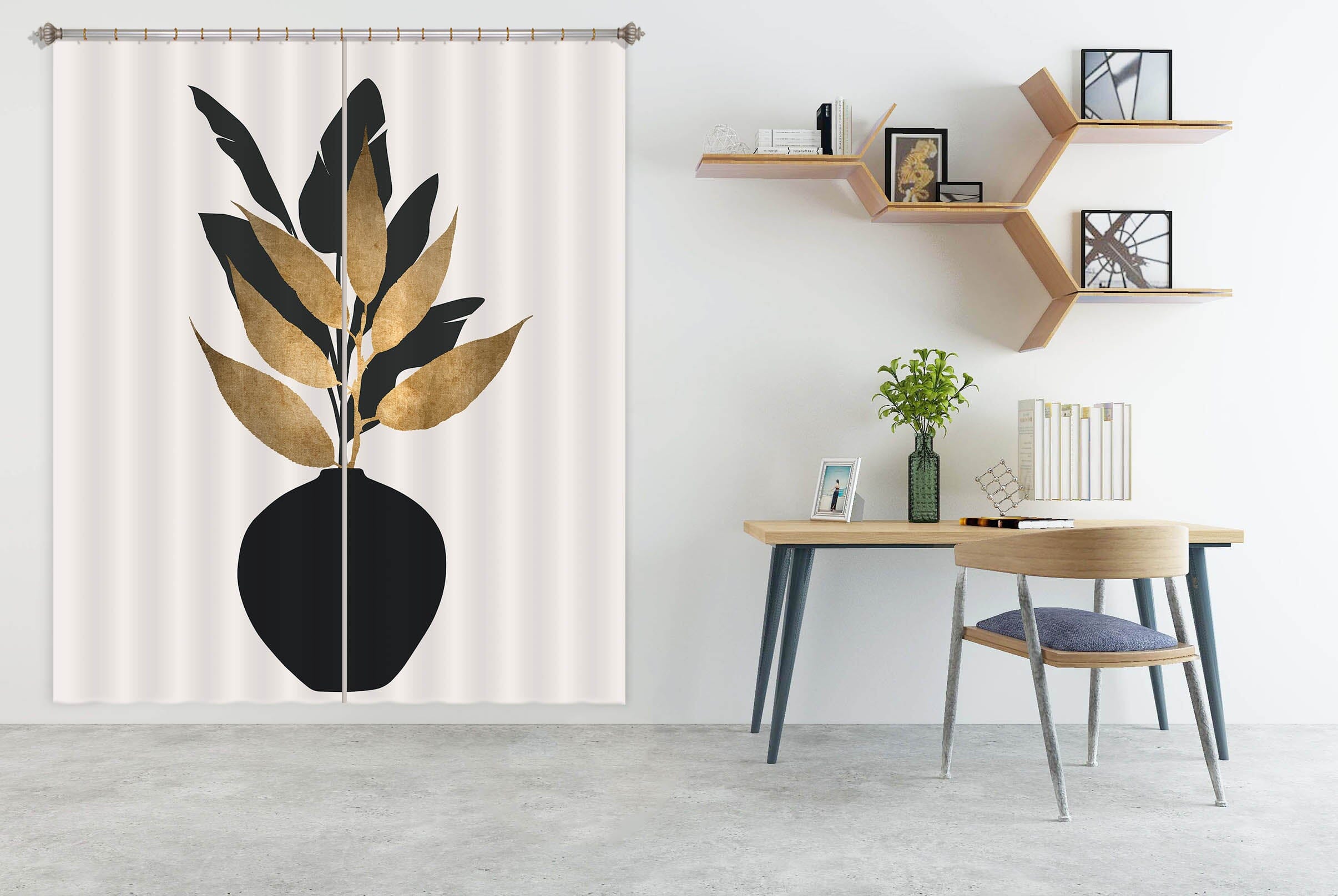 3D Golden Bouquet 1019 Boris Draschoff Curtain Curtains Drapes Curtains AJ Creativity Home