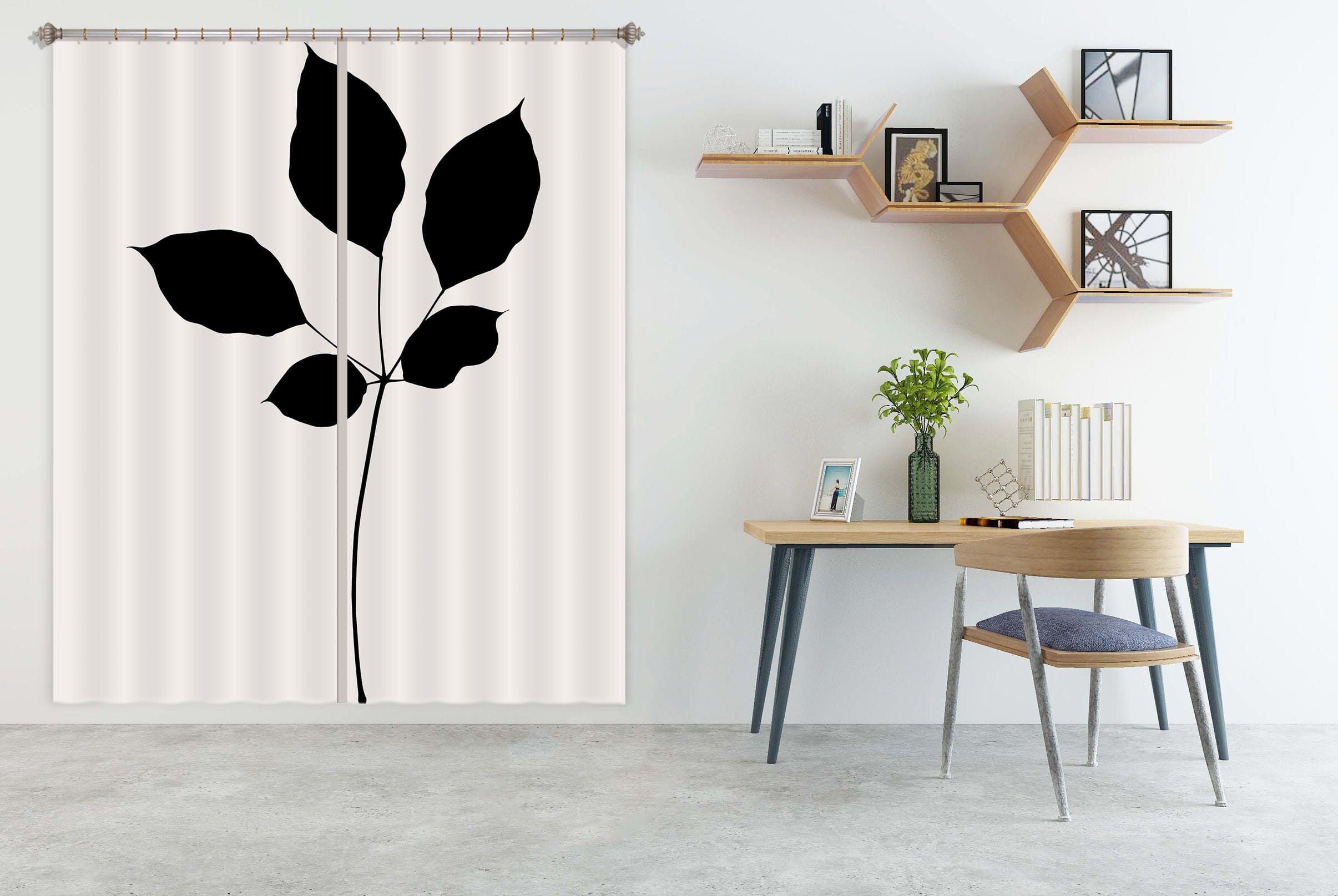 3D Swaying Leaves 1080 Boris Draschoff Curtain Curtains Drapes Curtains AJ Creativity Home