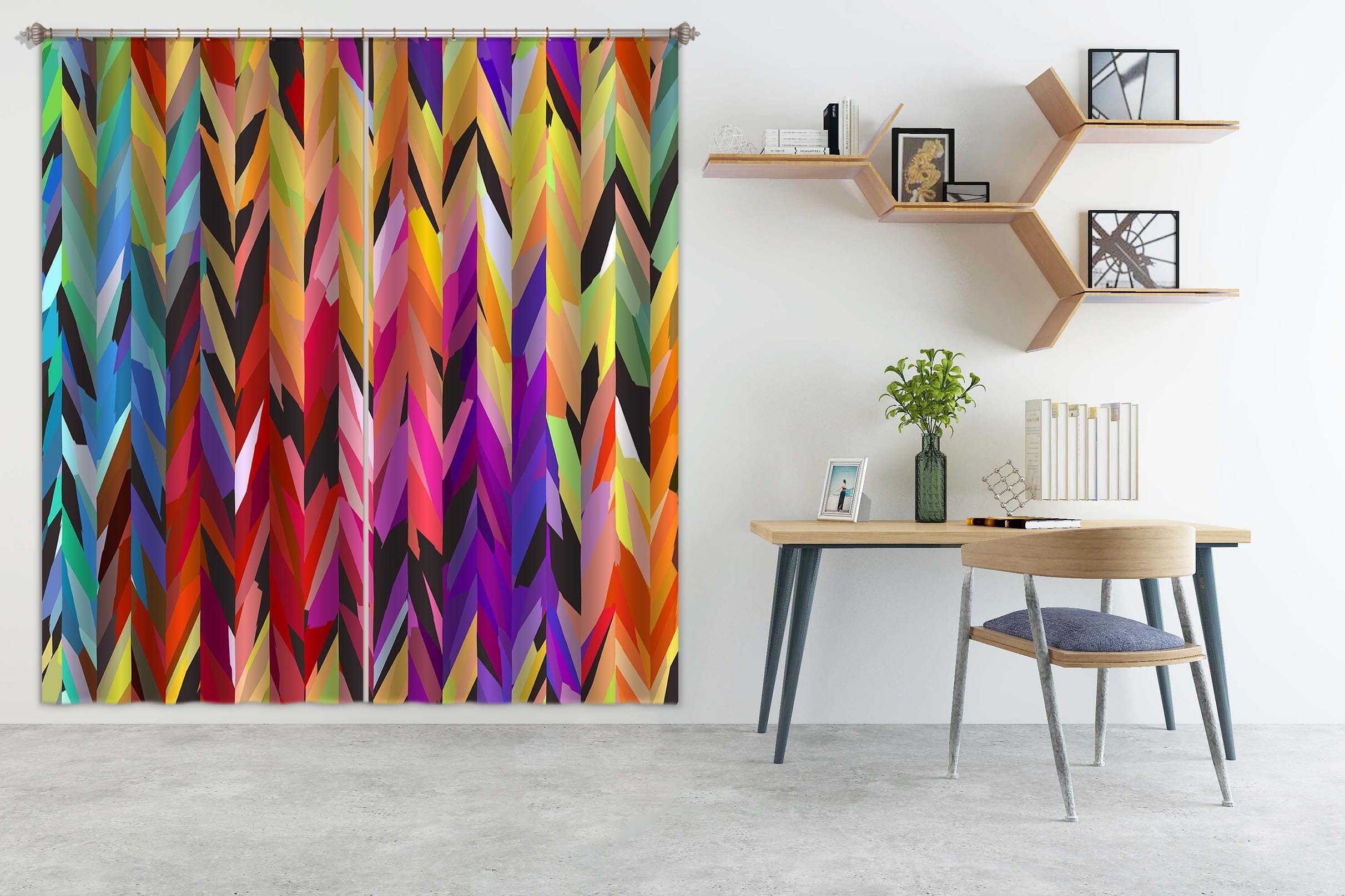 3D Color Diamond 033 Shandra Smith Curtain Curtains Drapes Curtains AJ Creativity Home