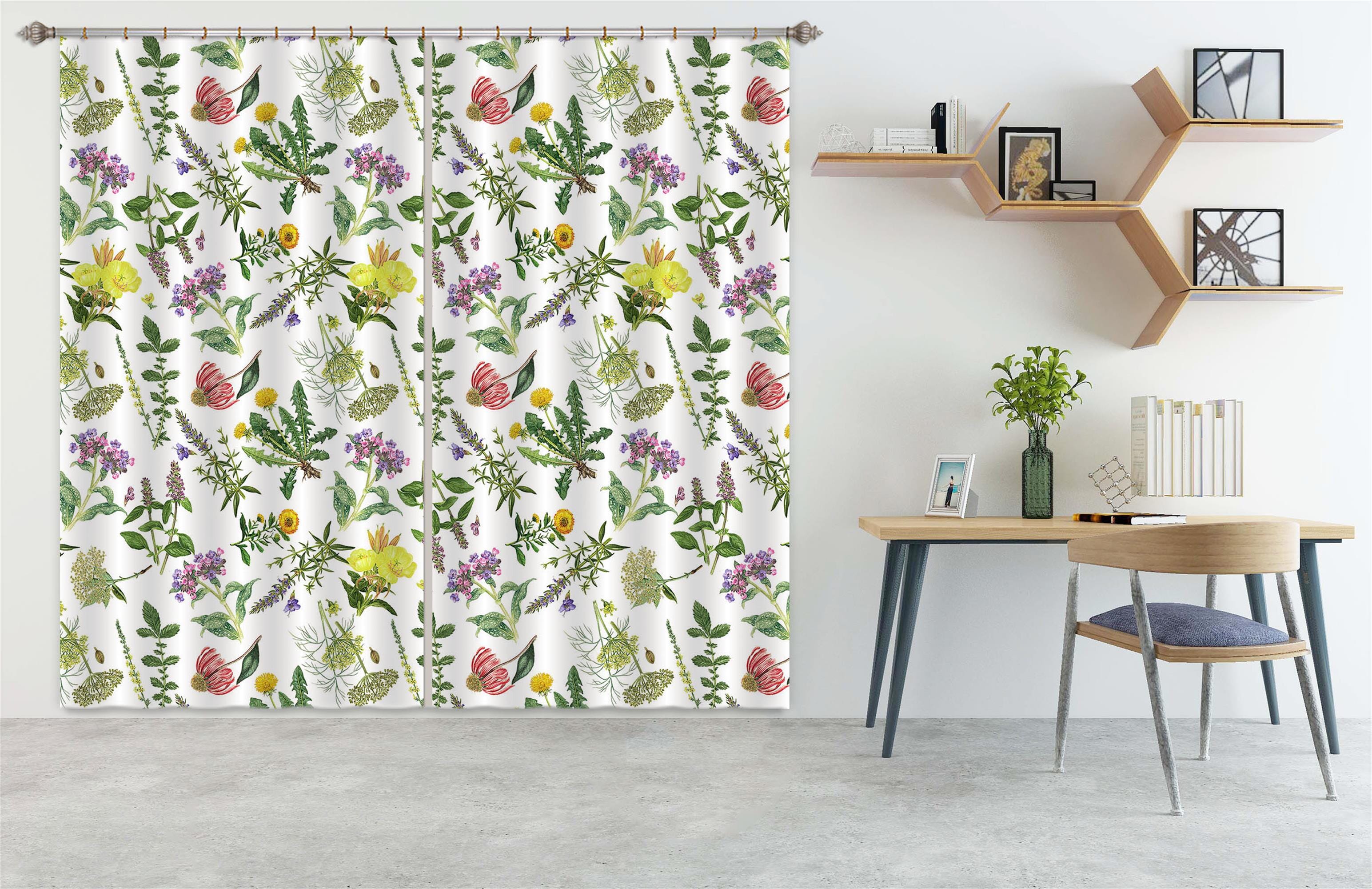 3D Chrysanthemum 255 Uta Naumann Curtain Curtains Drapes Curtains AJ Creativity Home