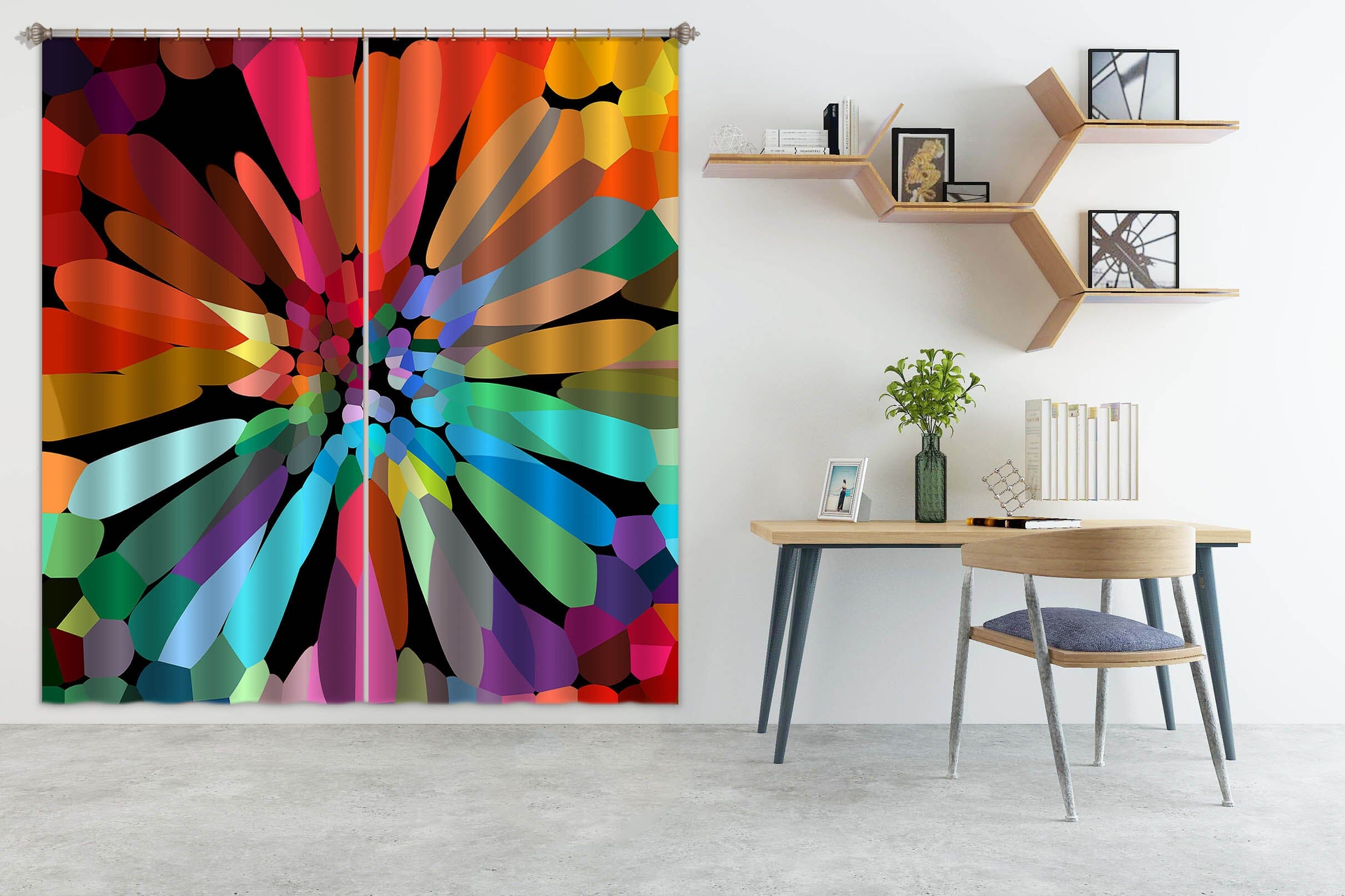 3D Colored Petals 034 Shandra Smith Curtain Curtains Drapes Curtains AJ Creativity Home