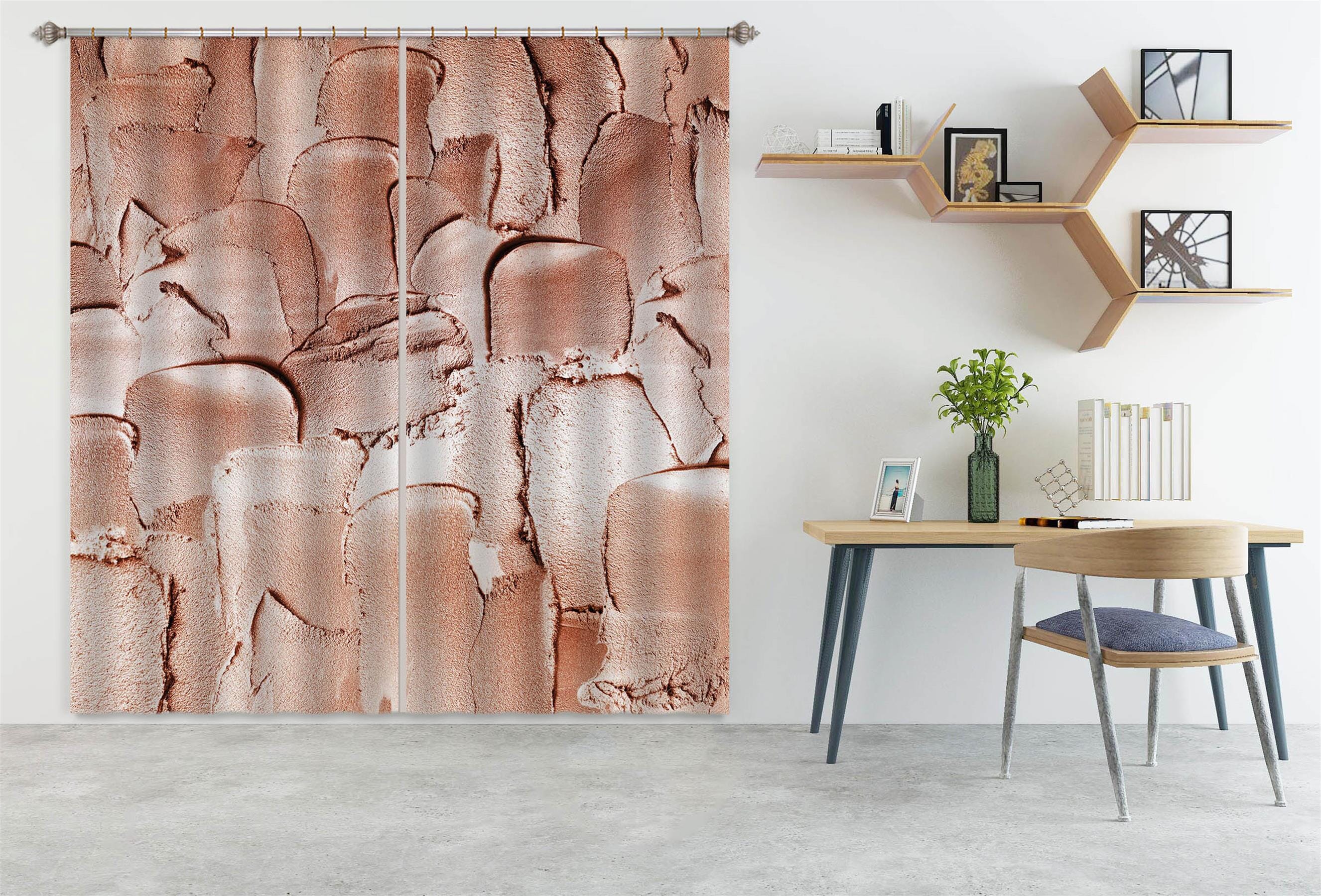 3D Chocolate Color 183 Uta Naumann Curtain Curtains Drapes Curtains AJ Creativity Home