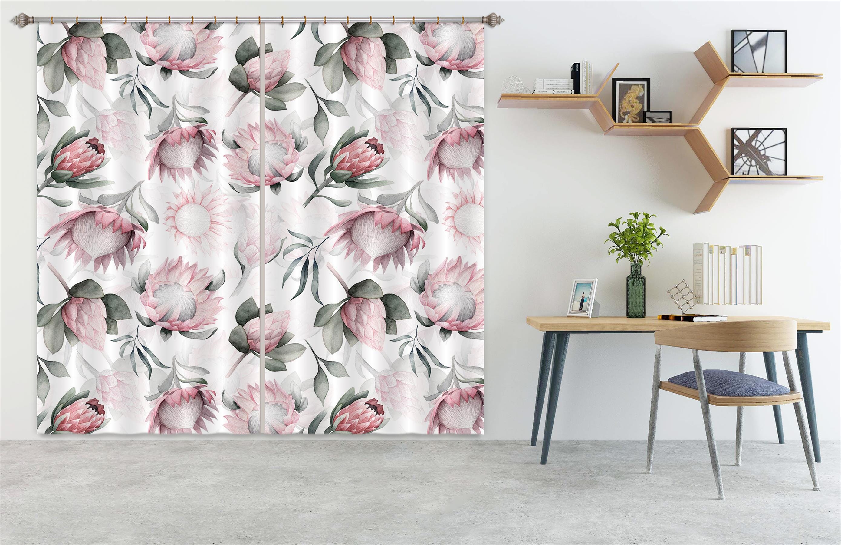 3D Pink Flower 244 Uta Naumann Curtain Curtains Drapes Curtains AJ Creativity Home