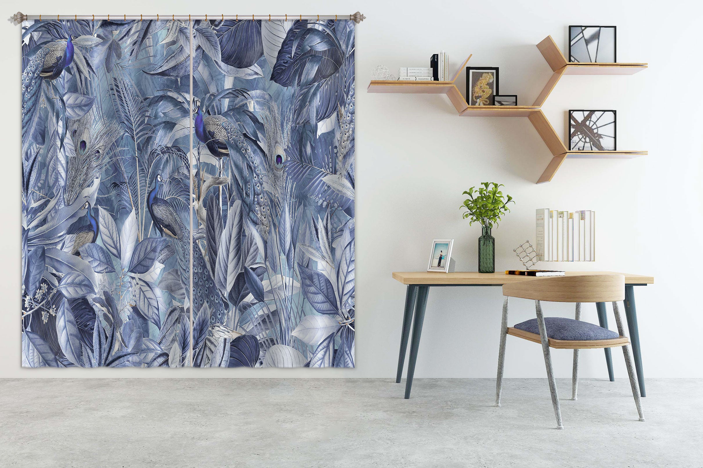 3D Peacock Forest 009 Andrea haase Curtain Curtains Drapes