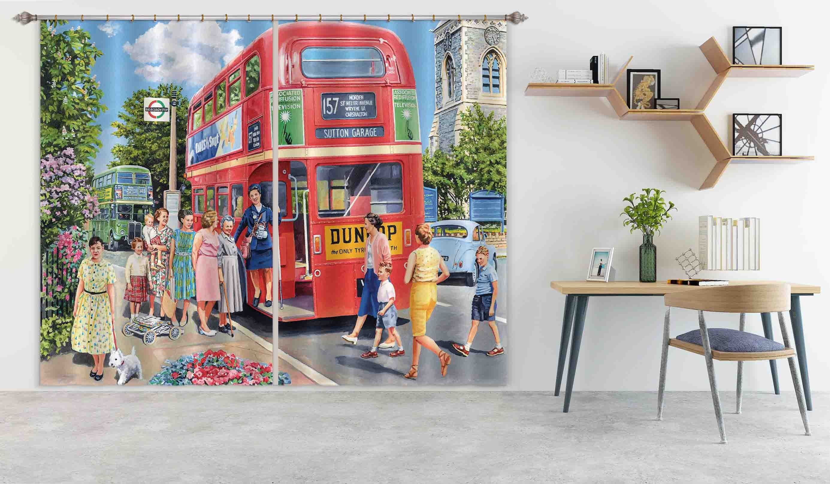 3D The Bus Conductress 098 Trevor Mitchell Curtain Curtains Drapes Curtains AJ Creativity Home