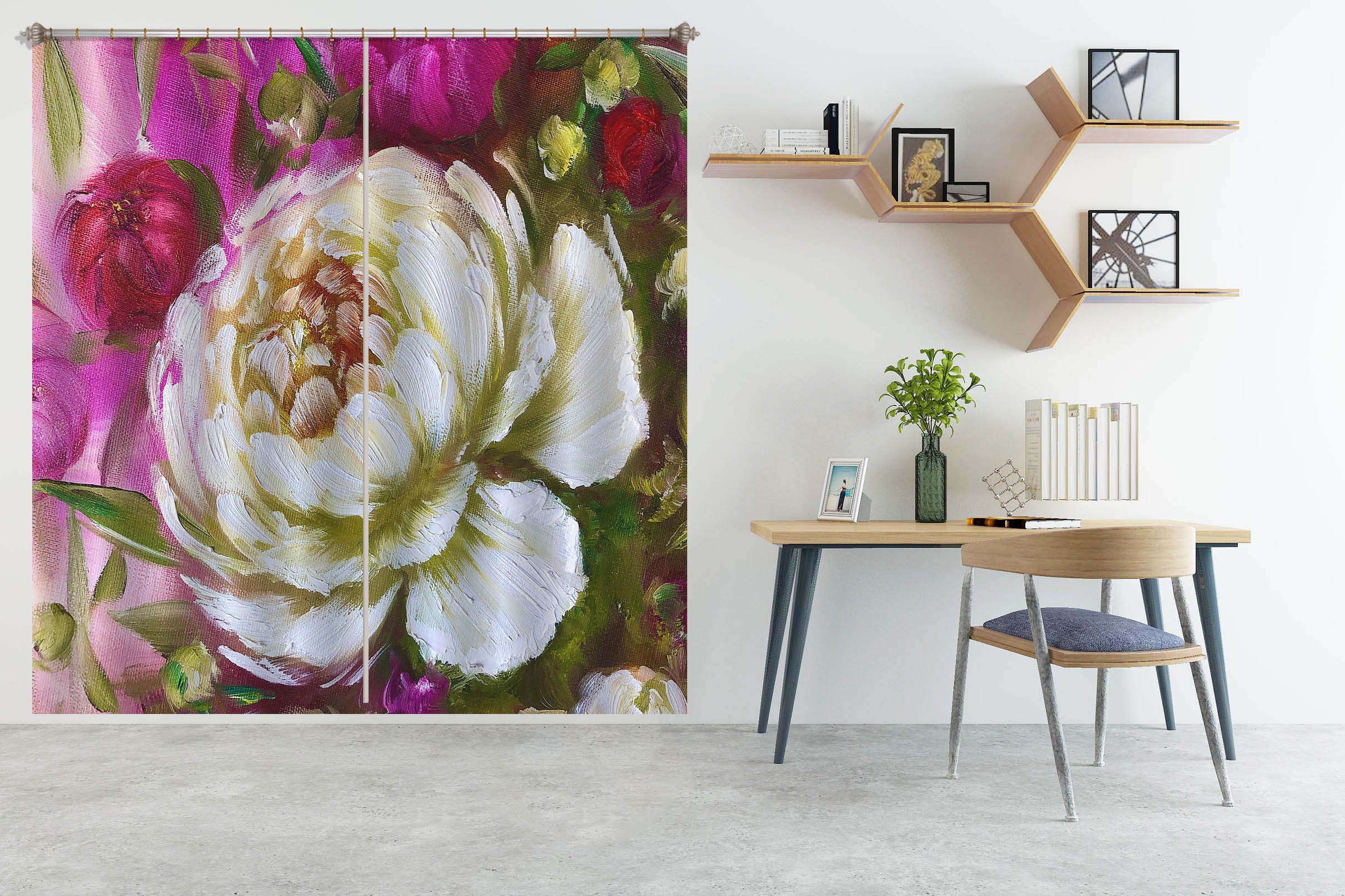 3D Hand Painted Flowers 2424 Skromova Marina Curtain Curtains Drapes