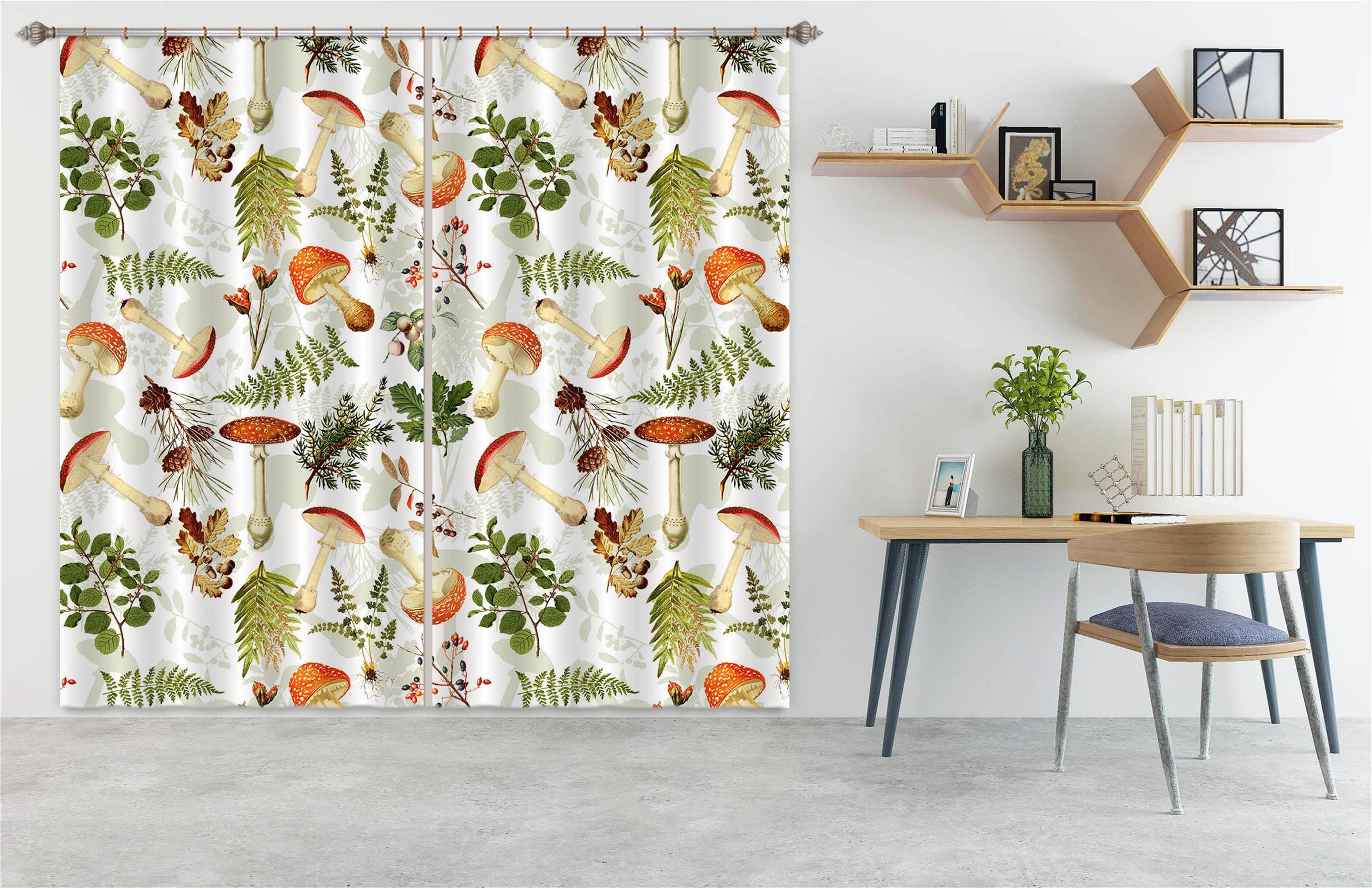 3D Mushroom Grass 259 Uta Naumann Curtain Curtains Drapes Curtains AJ Creativity Home