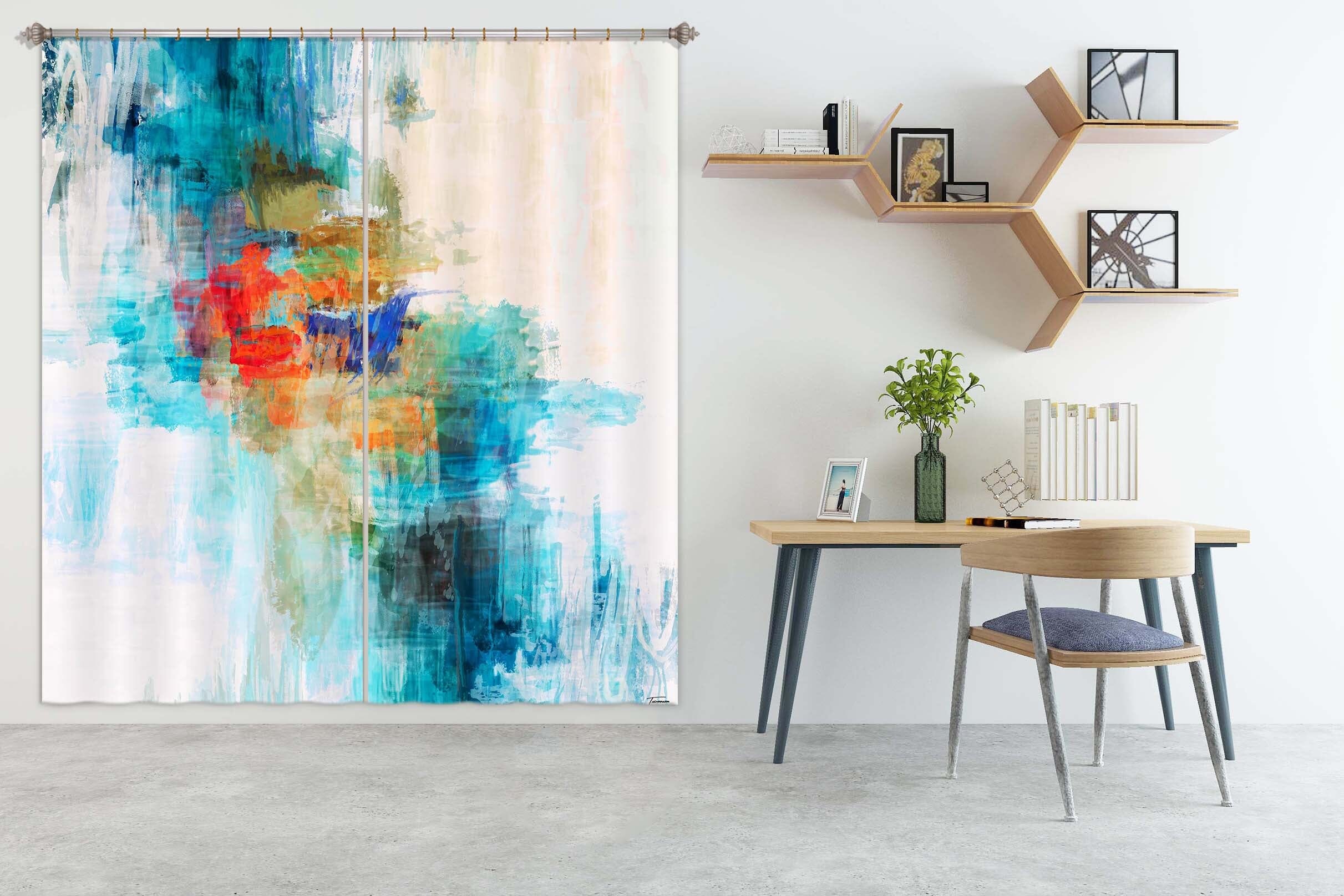 3D Blue Graffiti 206 Michael Tienhaara Curtain Curtains Drapes Curtains AJ Creativity Home