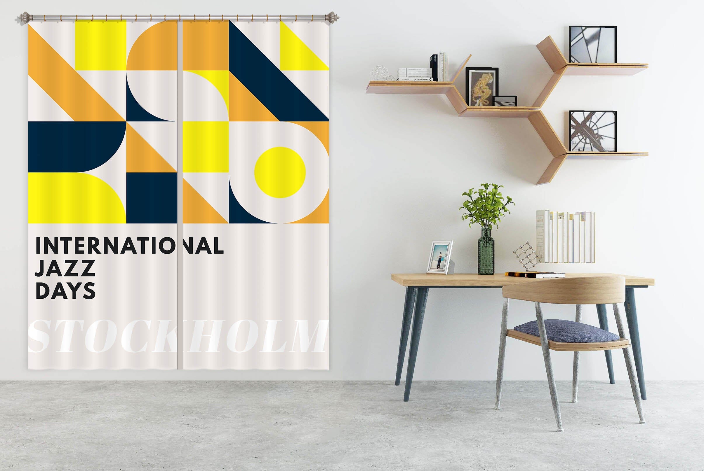 3D Yellow Pattern 1064 Boris Draschoff Curtain Curtains Drapes Curtains AJ Creativity Home