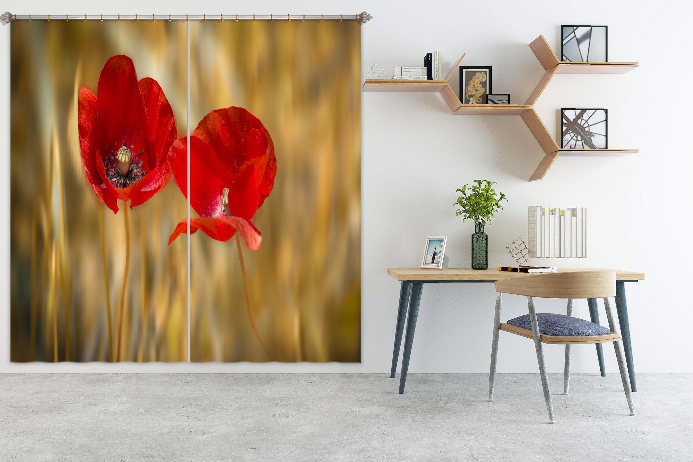 3D Red Flowers 180 Marco Carmassi Curtain Curtains Drapes Curtains AJ Creativity Home