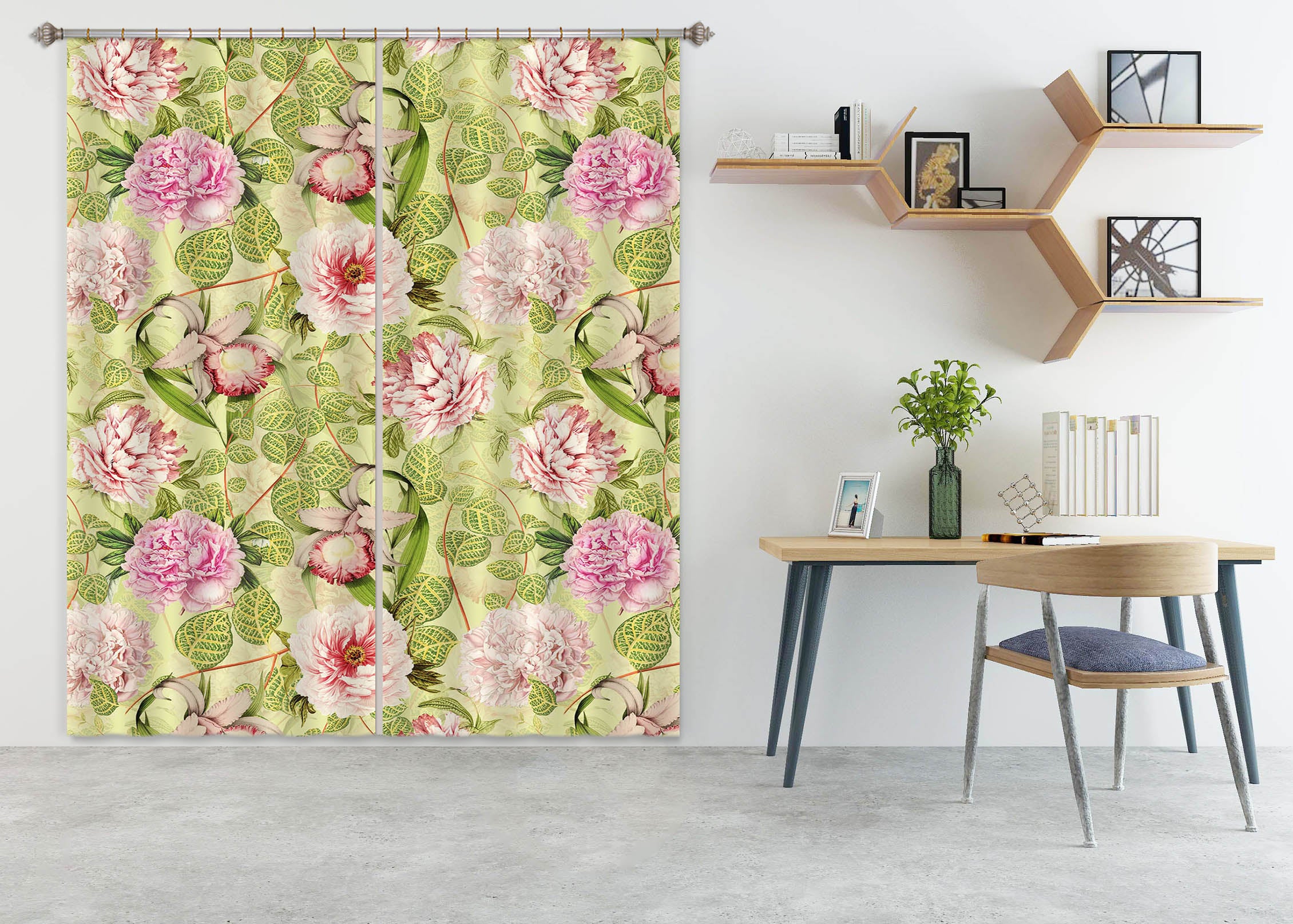 3D Pink Spring 184 Uta Naumann Curtain Curtains Drapes