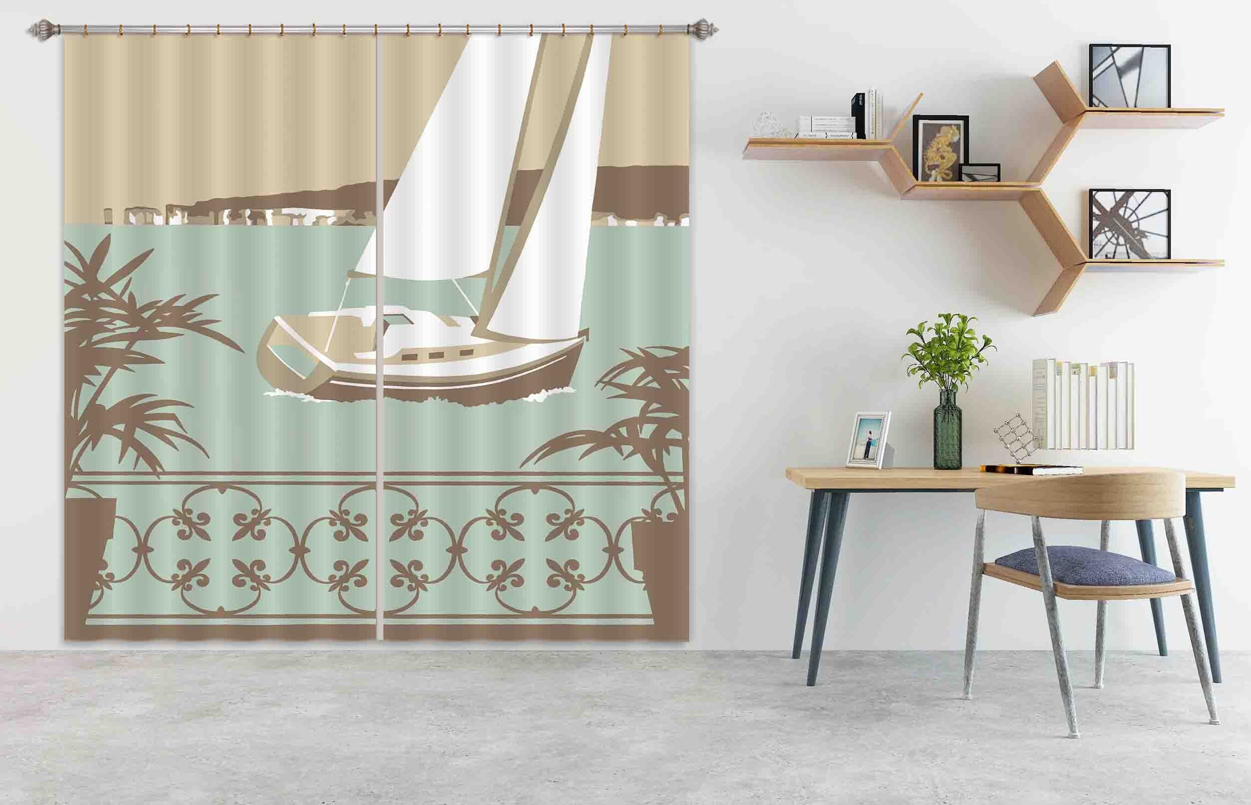 3D Sandbanks Balcony 144 Steve Read Curtain Curtains Drapes Curtains AJ Creativity Home