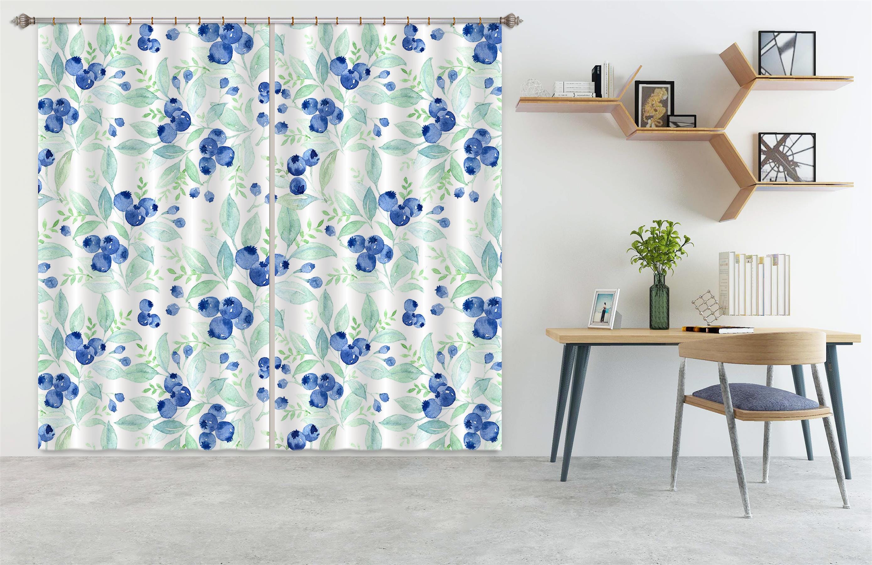 3D Blueberry Fruit 267 Uta Naumann Curtain Curtains Drapes Curtains AJ Creativity Home