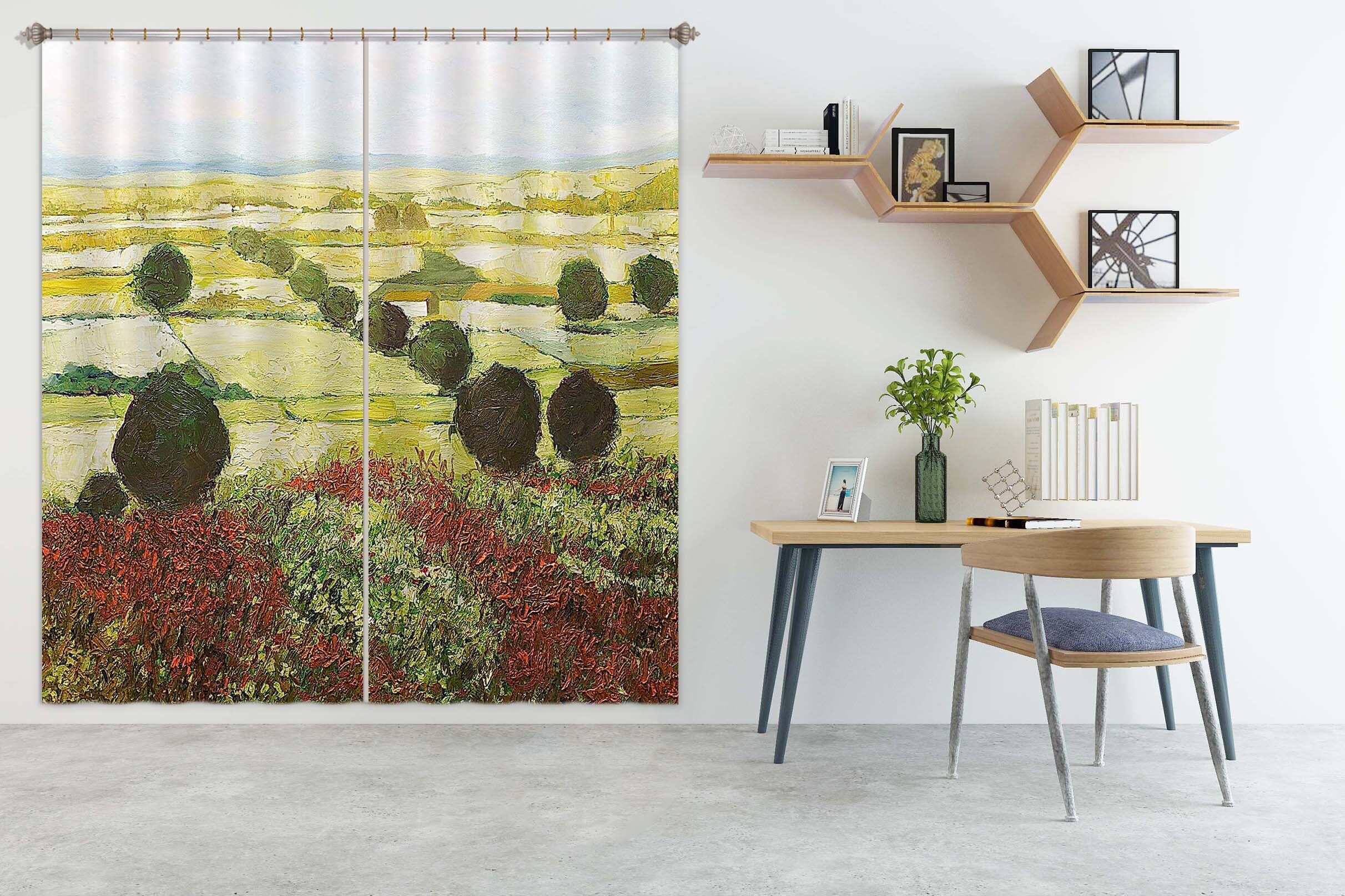 3D Wildflower Valley 110 Allan P. Friedlander Curtain Curtains Drapes Curtains AJ Creativity Home