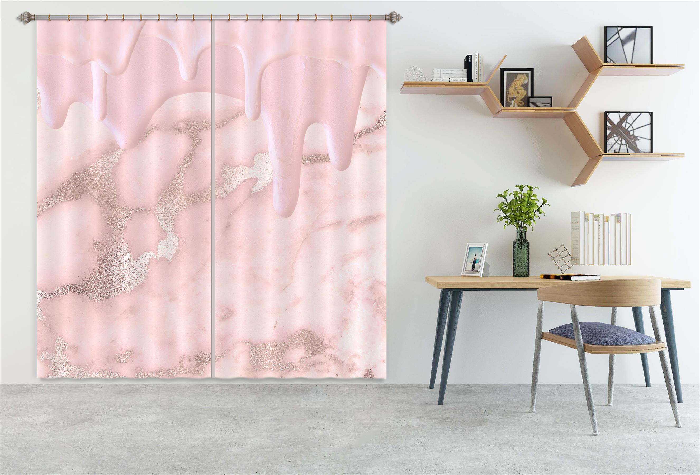3D Abstract Pink 182 Uta Naumann Curtain Curtains Drapes