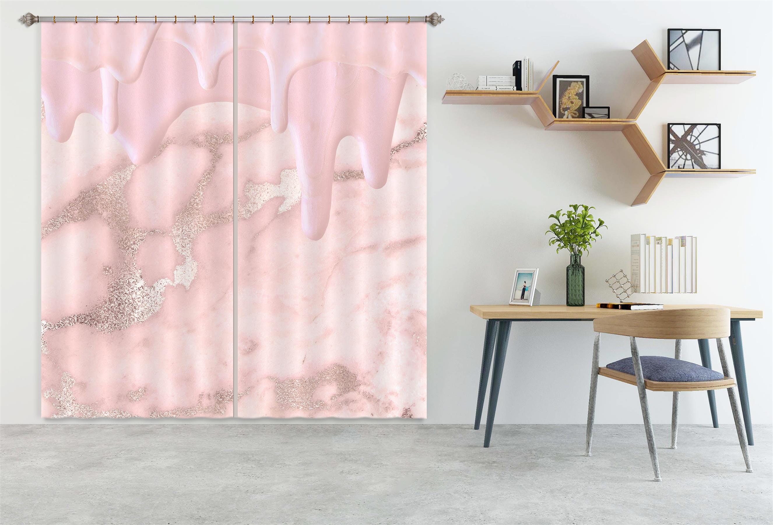 3D Abstract Pink 182 Uta Naumann Curtain Curtains Drapes Curtains AJ Creativity Home