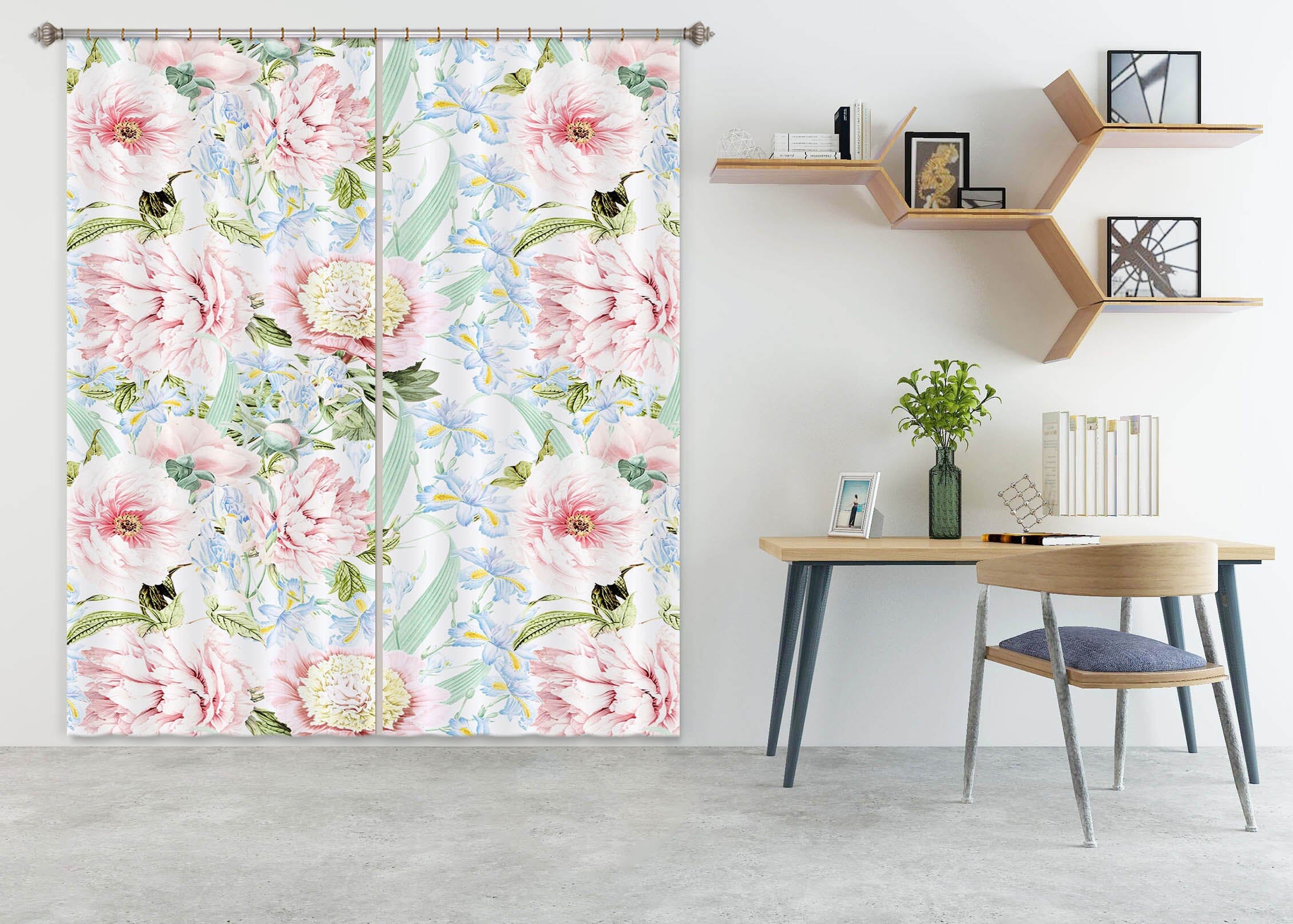 3D Pink Flowers 172 Uta Naumann Curtain Curtains Drapes Curtains AJ Creativity Home