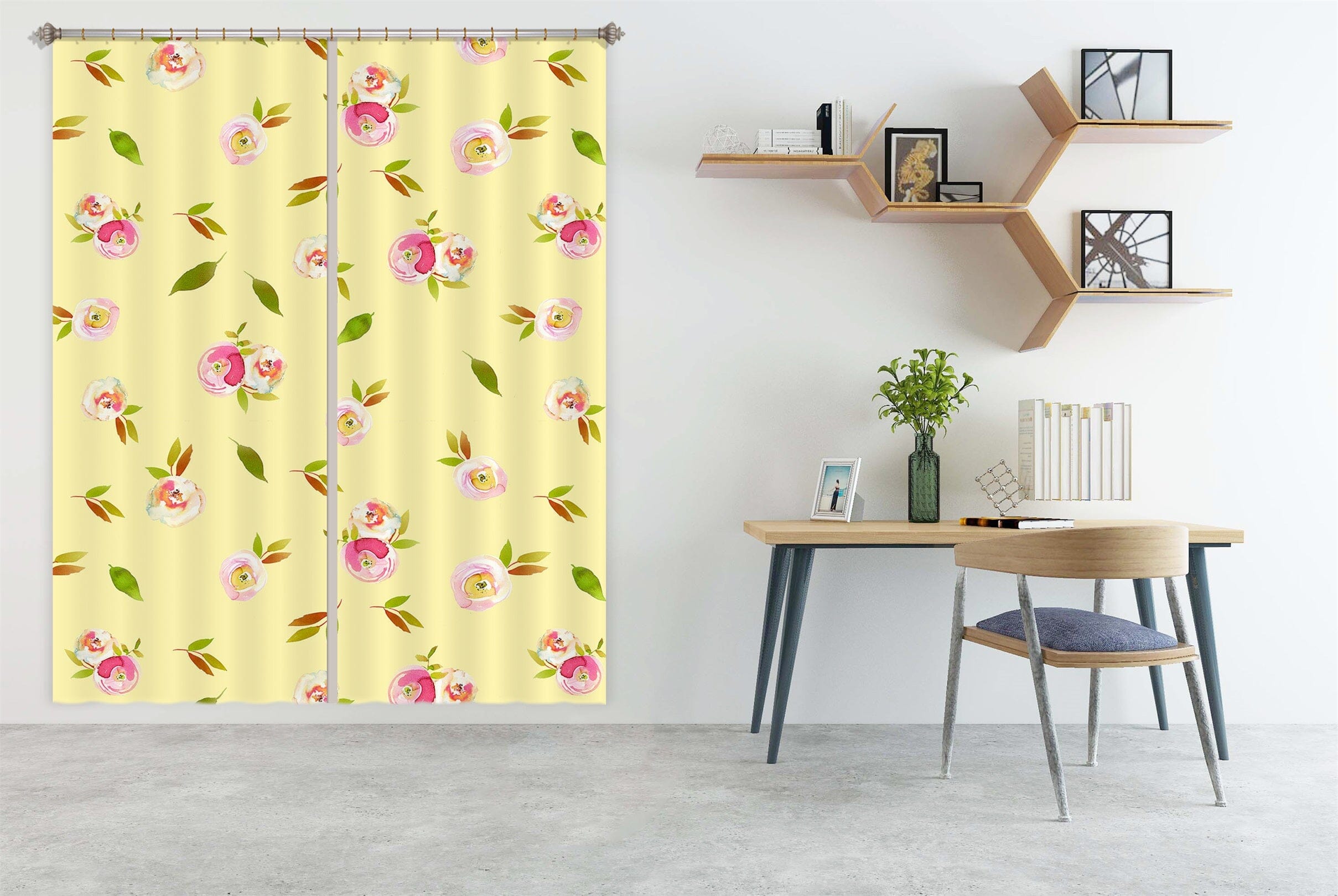3D Yellow Flower 155 Uta Naumann Curtain Curtains Drapes Curtains AJ Creativity Home